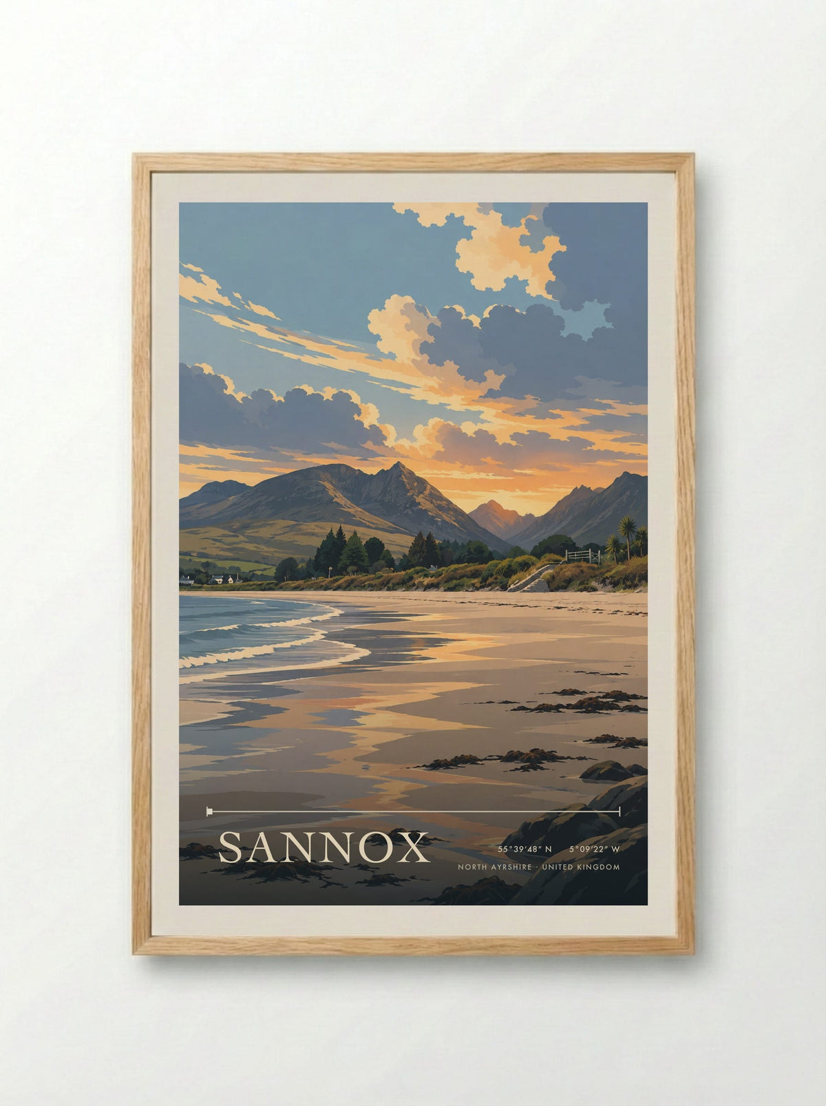 Sannox, North Ayrshire | Travel Poster - Framed Print Wood
