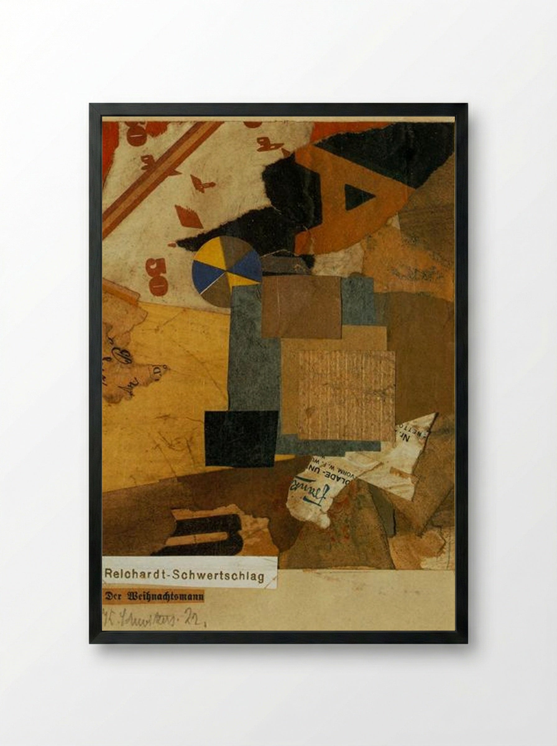 Santa Claus (Der Weihnachtsmann) - Kurt Schwitters - Framed Print Black