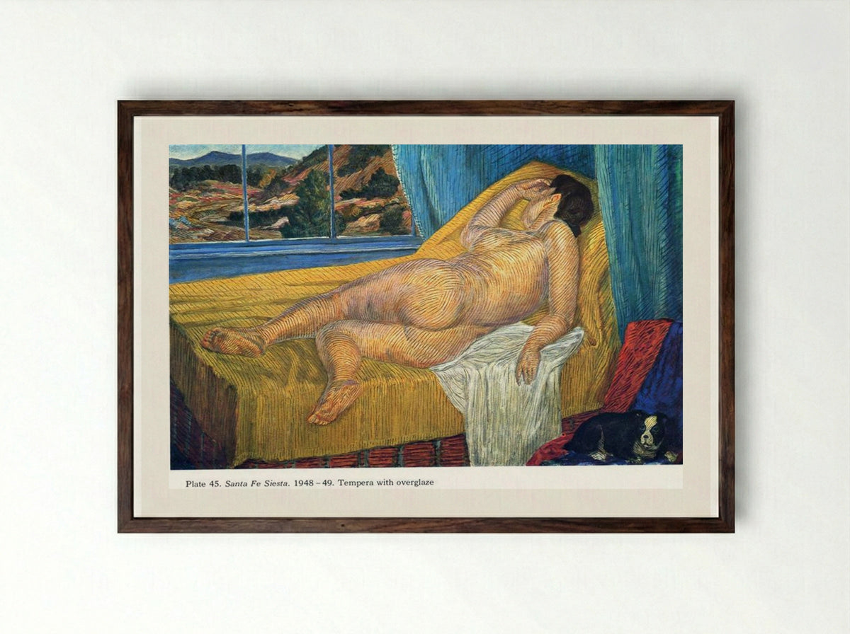 Santa Fe Siesta - John French Sloan - Framed Print Dark Wood