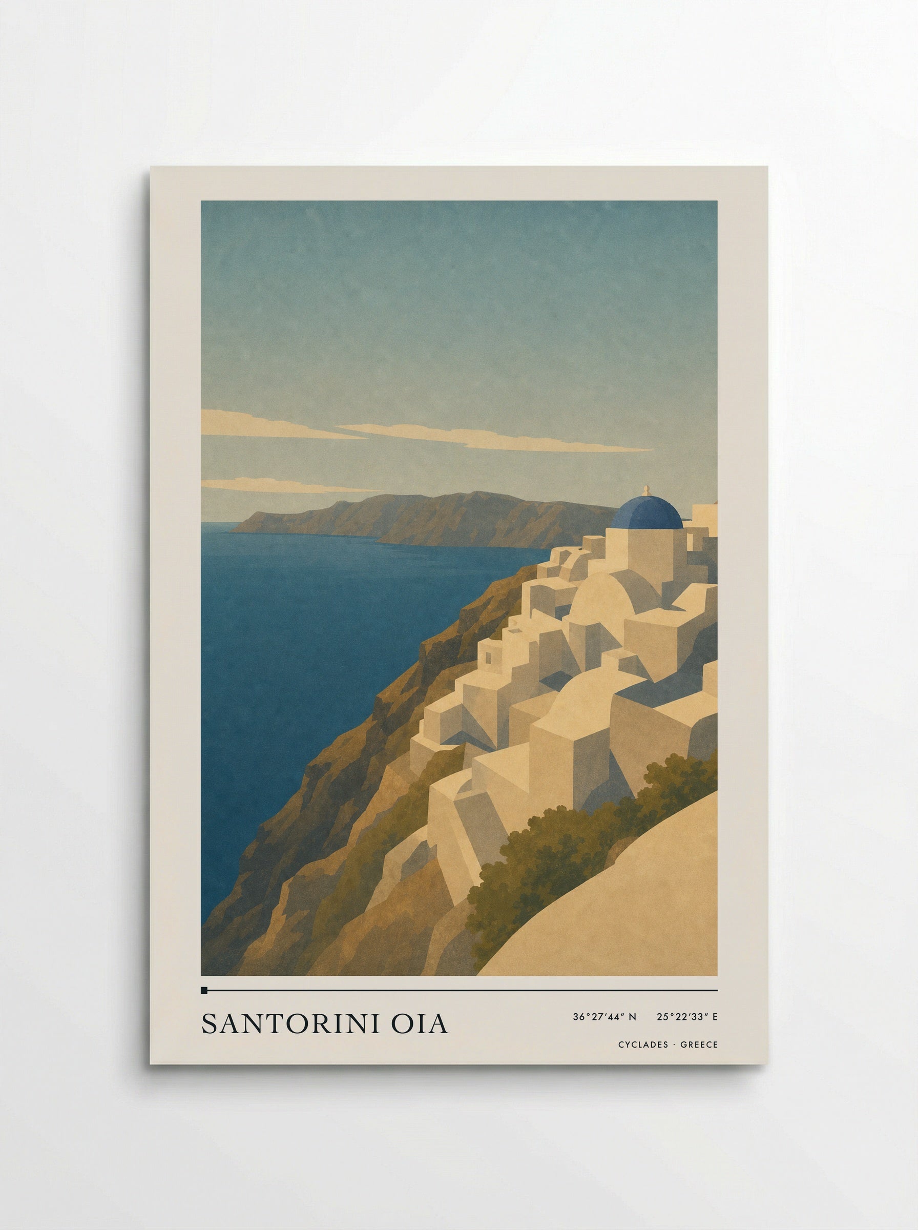 Santorini Oia Travel Poster Artwork - Poster