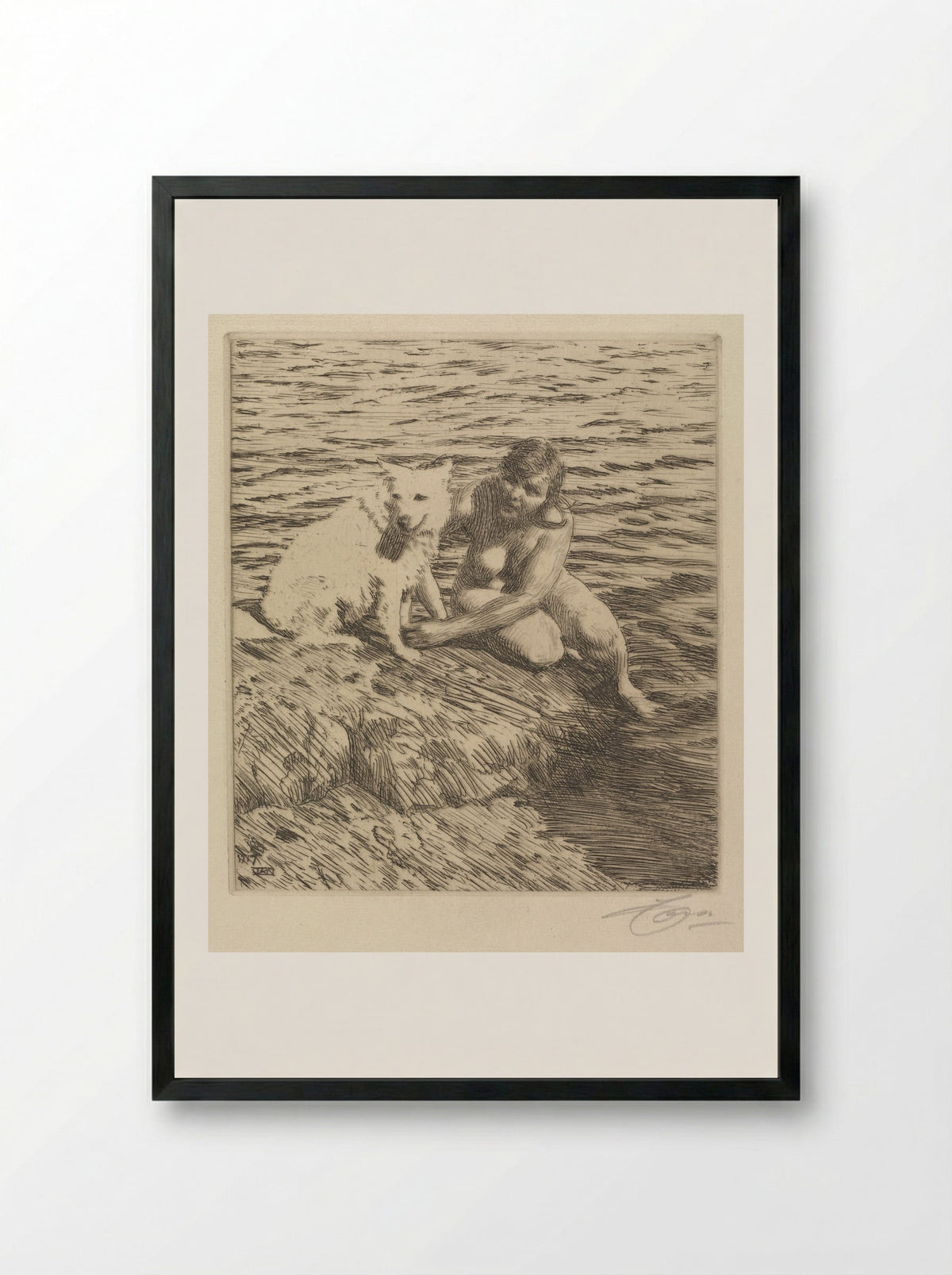 Sappo - Anders Zorn - Framed Print Black