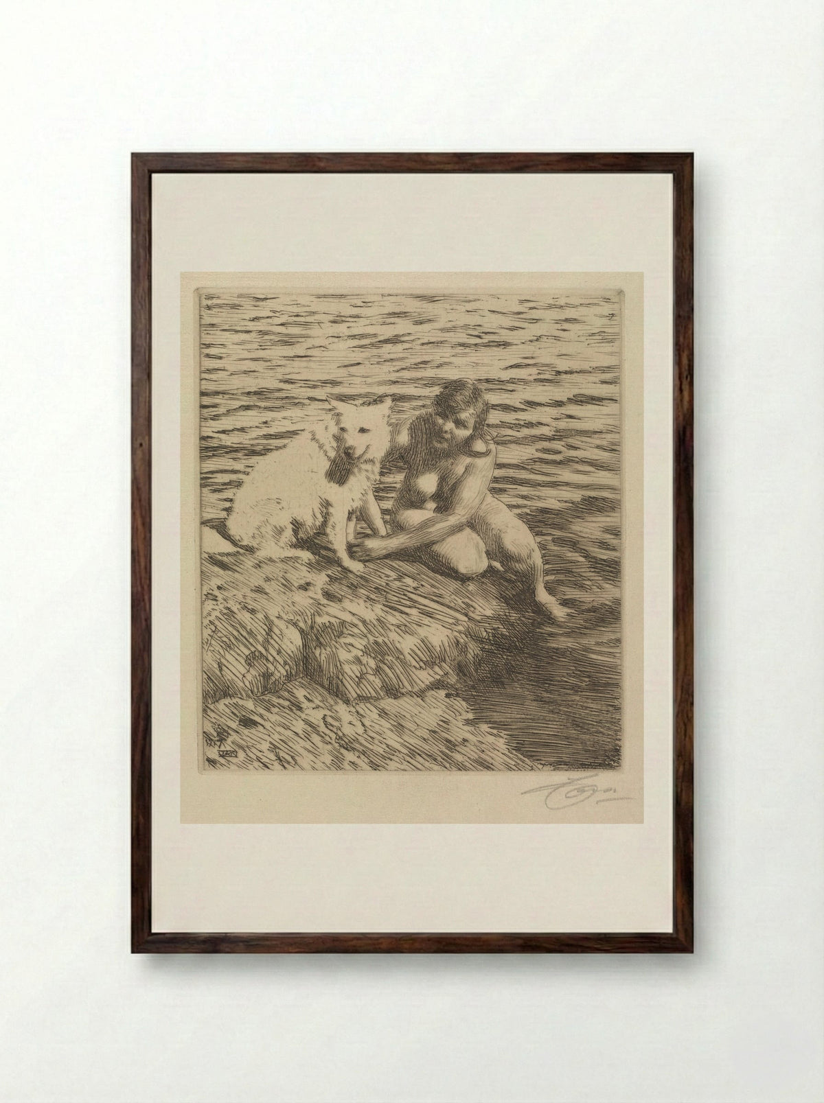 Sappo - Anders Zorn - Framed Print Dark Wood