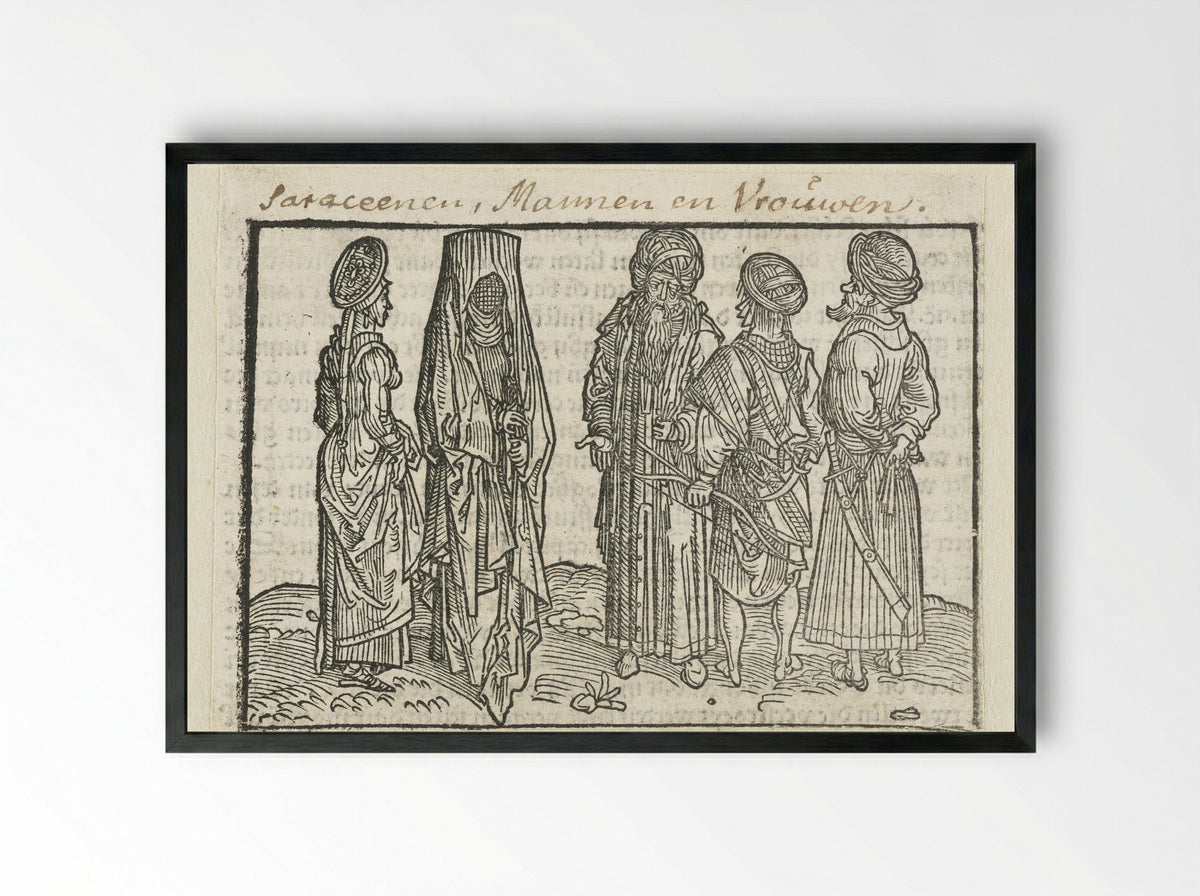 Saracenen (Men and Women) - Erhard Reuwich - Framed Print Black
