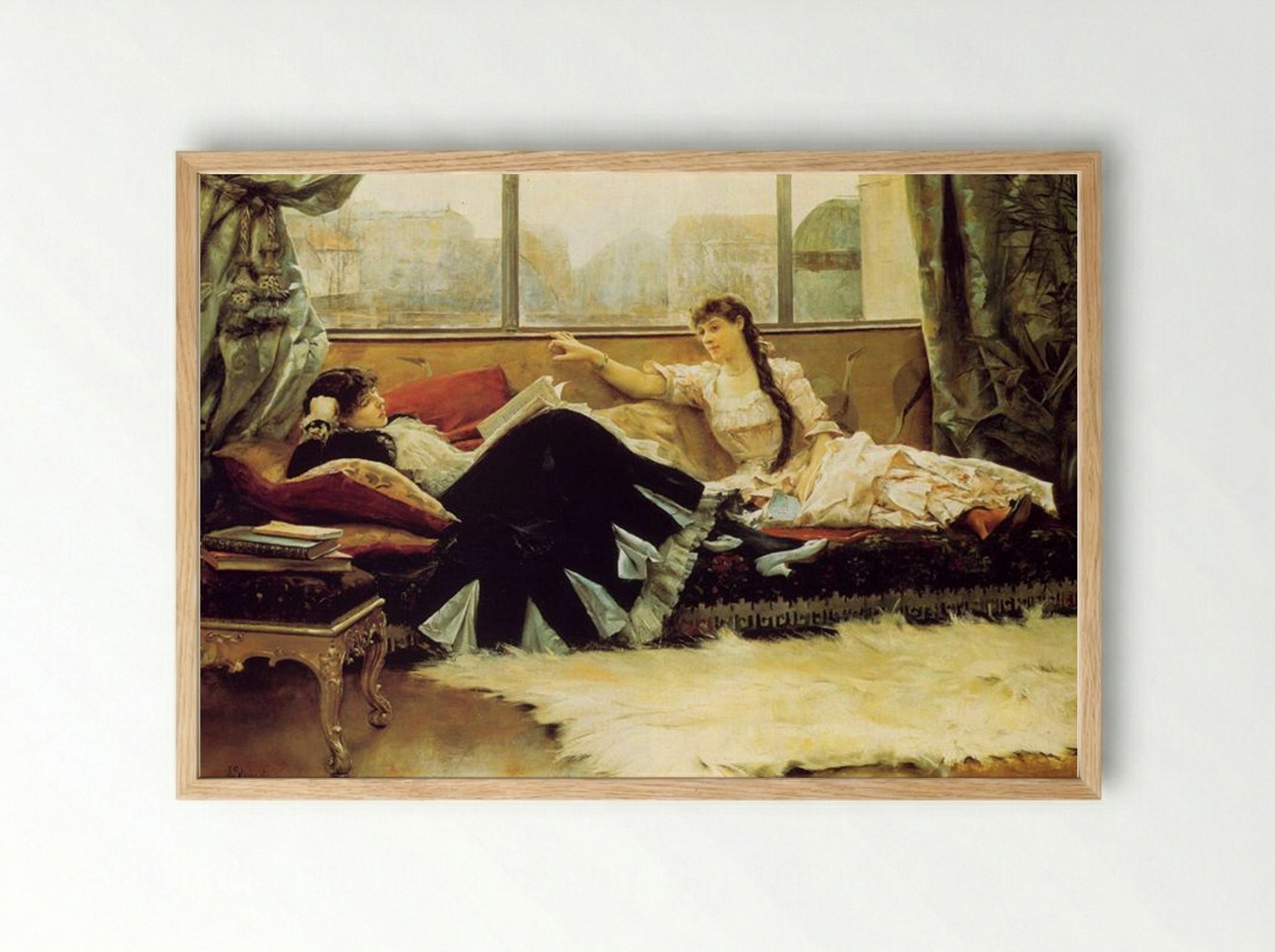 Sarah Bernhardt and Christine Nilsson - Julius LeBlanc Stewart - Framed Print Wood