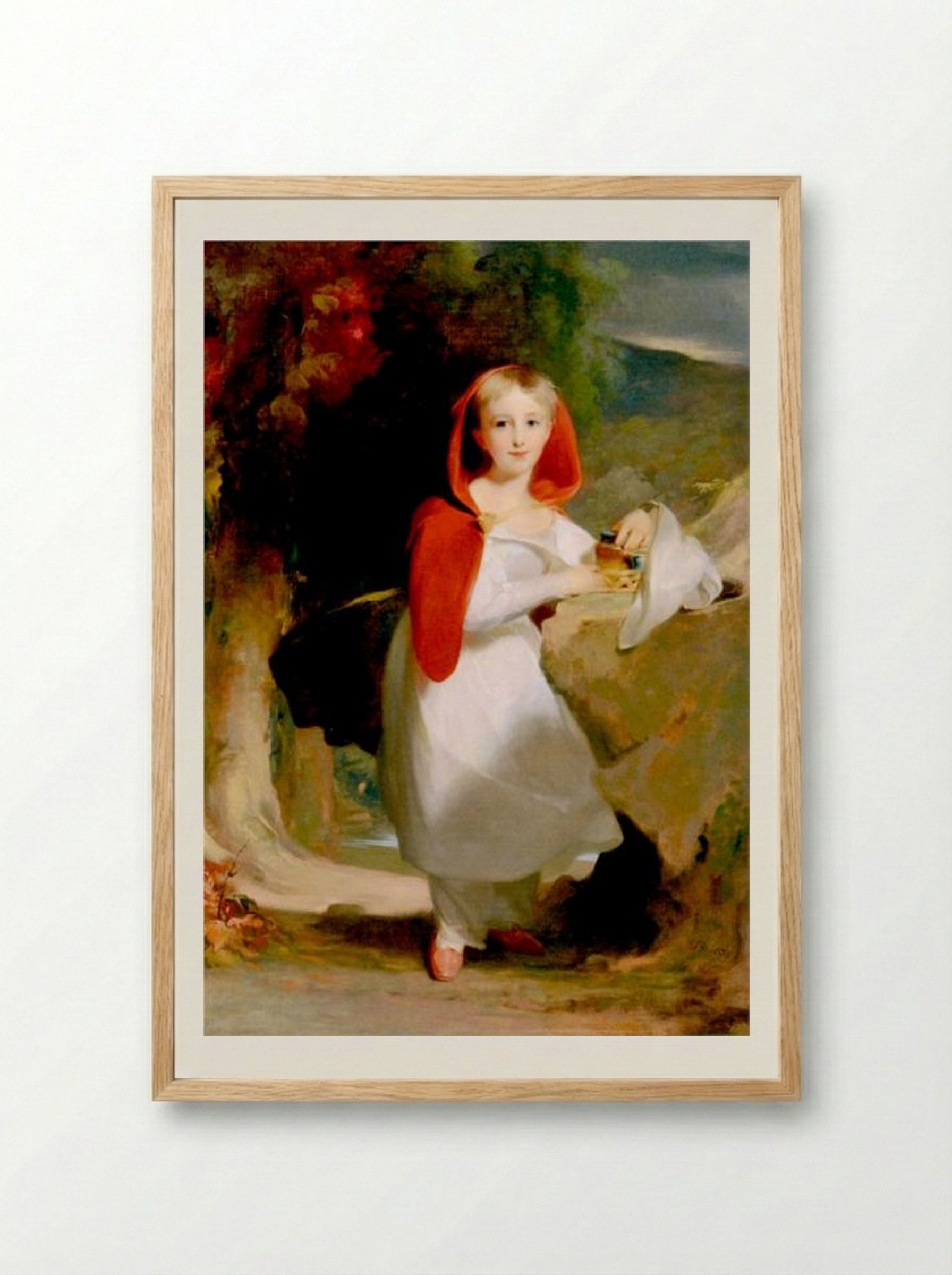Sarah Esther Hindman as Little Red Riding Hood - Thomas Sully - Framed Print Wood