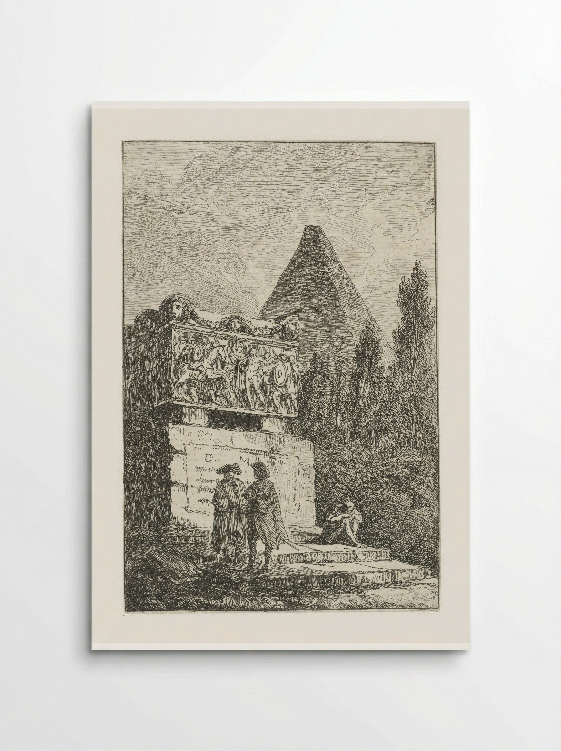 Sarcophagus and Pyramid - Hubert Robert - Poster