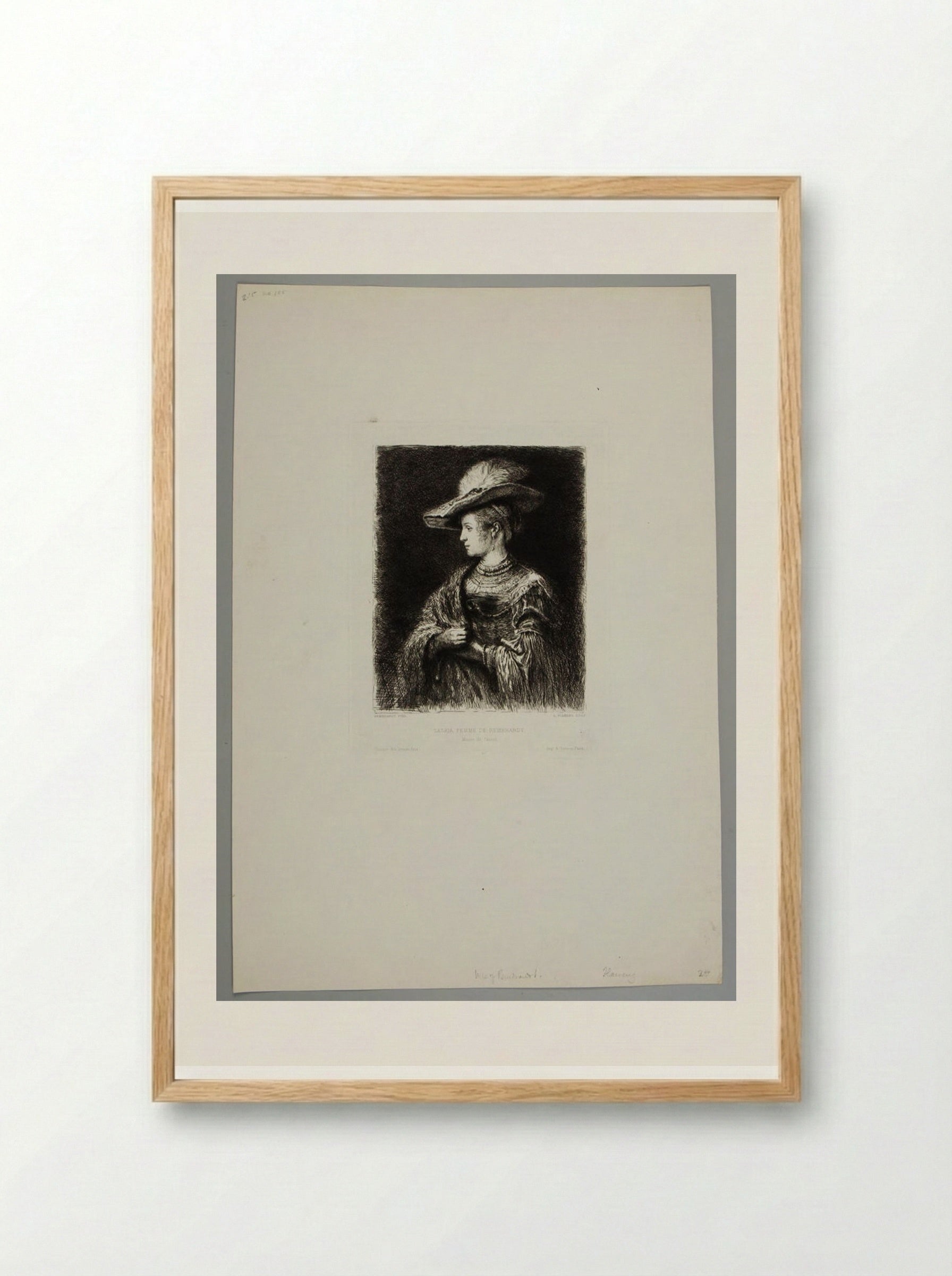 Saskia, Wife of Rembrandt - Léopold Flameng - Framed Print Wood