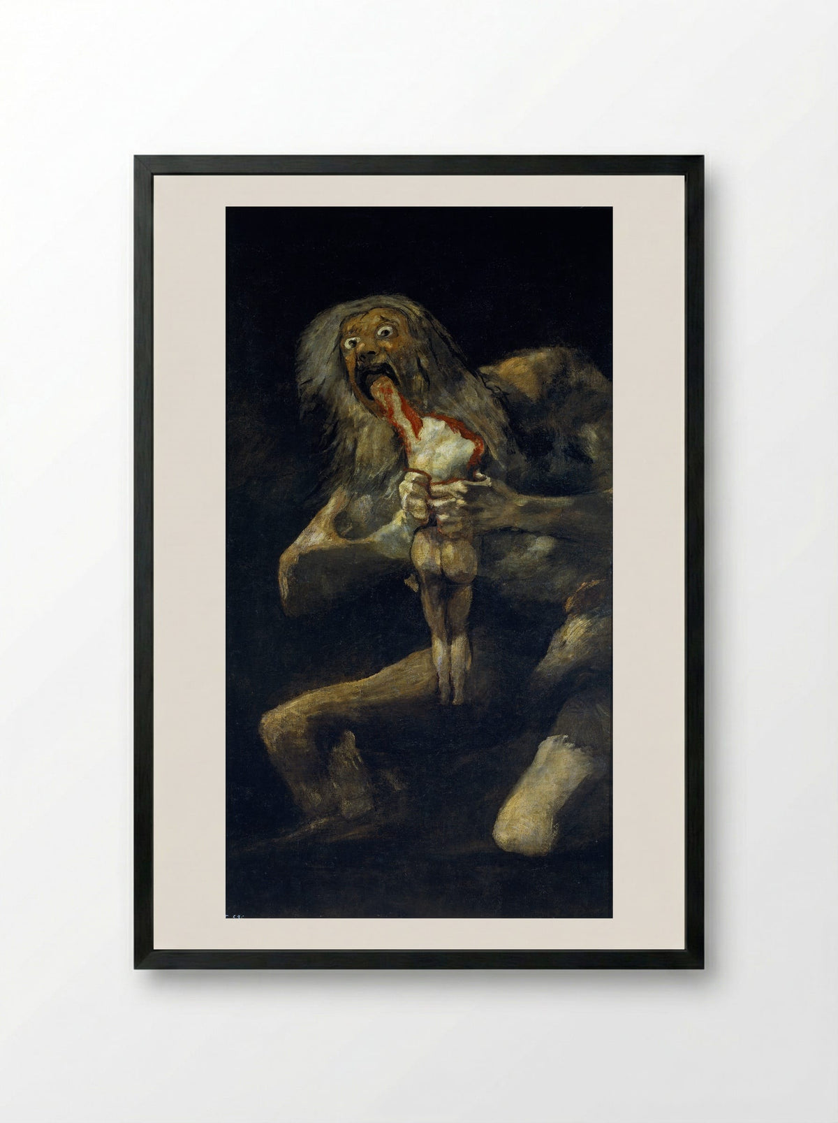 Saturn Devouring His Son - Francisco Goya - Framed Print Black
