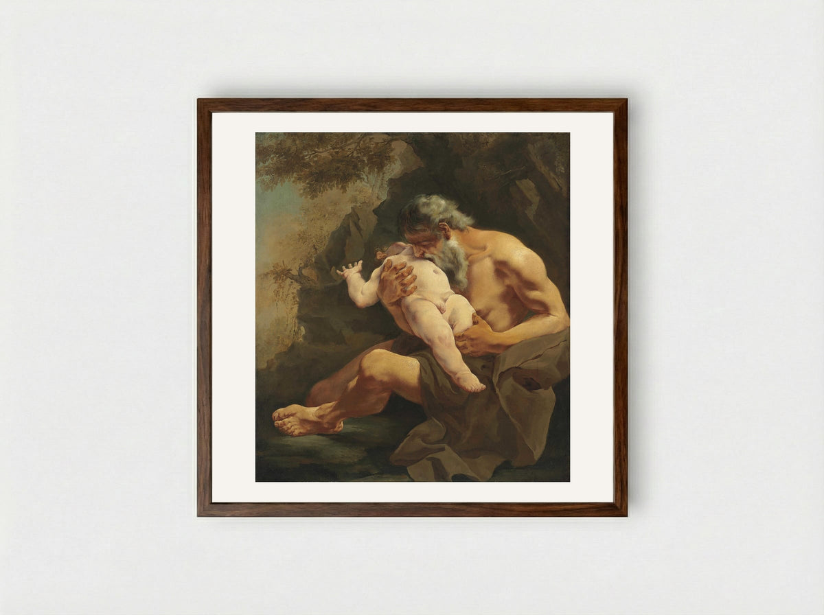 Saturn Devouring his Child - Giulia Lama - Framed Print Dark Wood