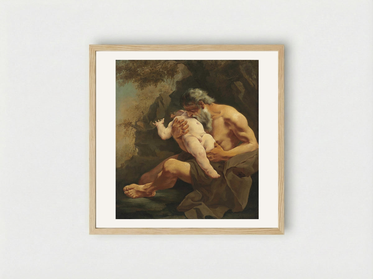 Saturn Devouring his Child - Giulia Lama - Framed Print Wood