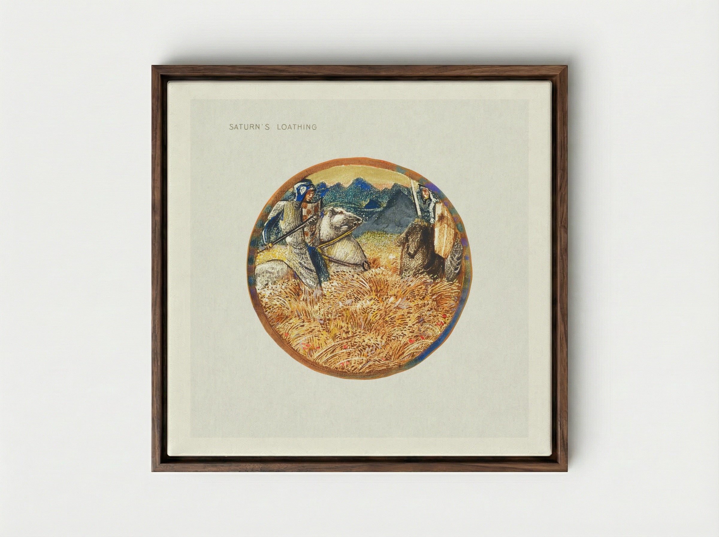 Saturn's Loathing, from The Flower Book - Edward Burne-Jones - Framed Canvas Dark Wood