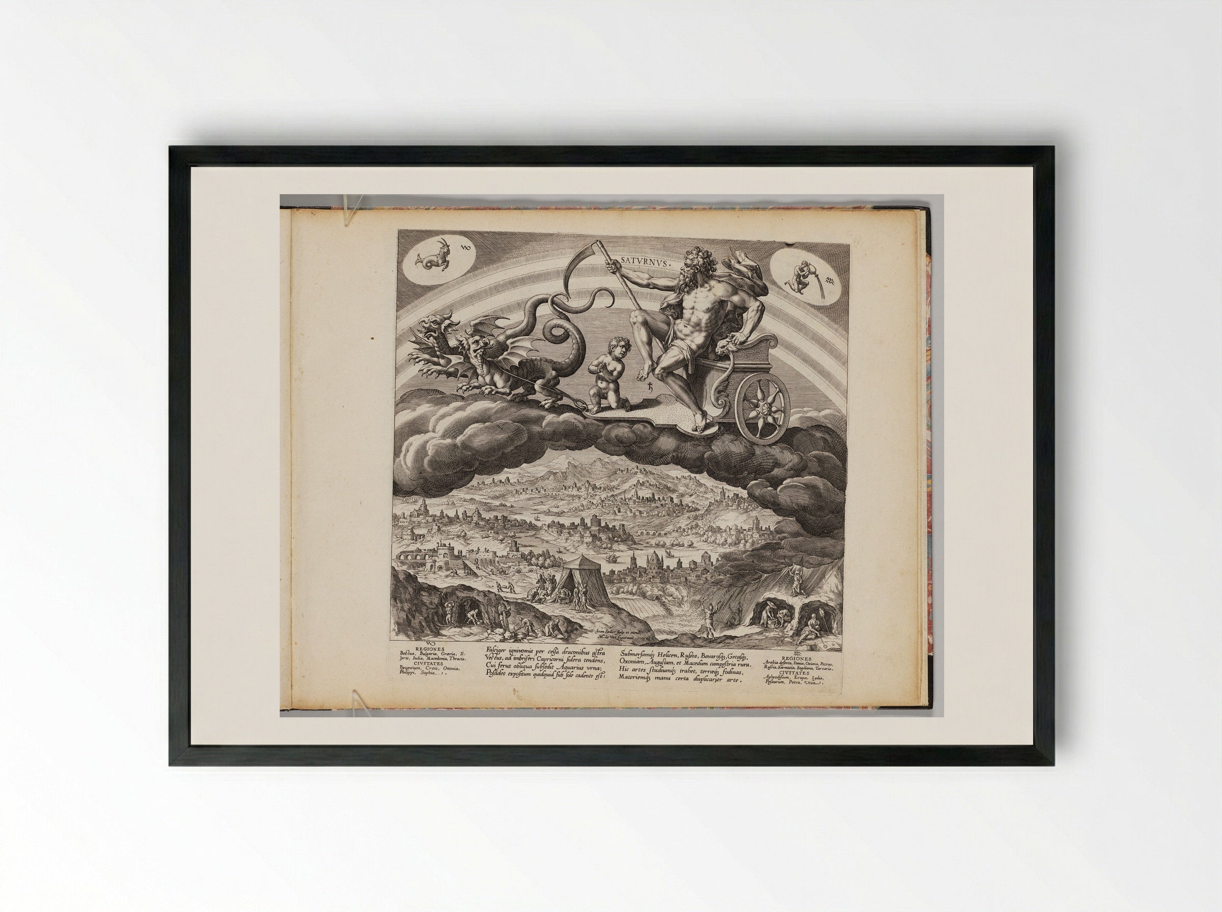 Saturn - Johann Sadeler I - Framed Print Black