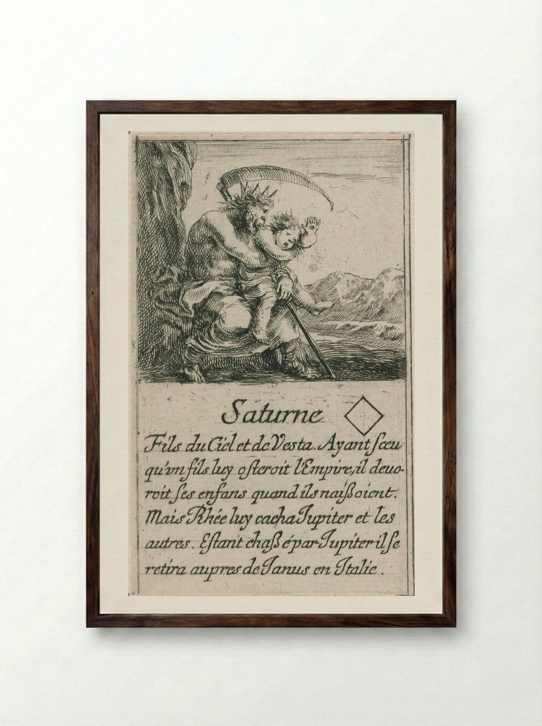 Saturn - Stefano Della Bella - Framed Print Dark Wood