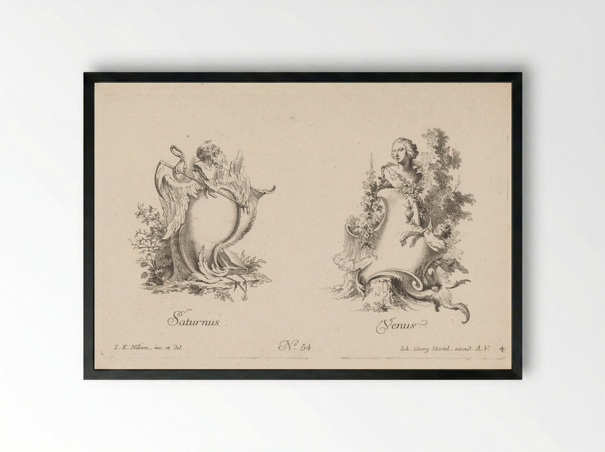 Saturnus en Venus - Jakob Wangner - Framed Print Black