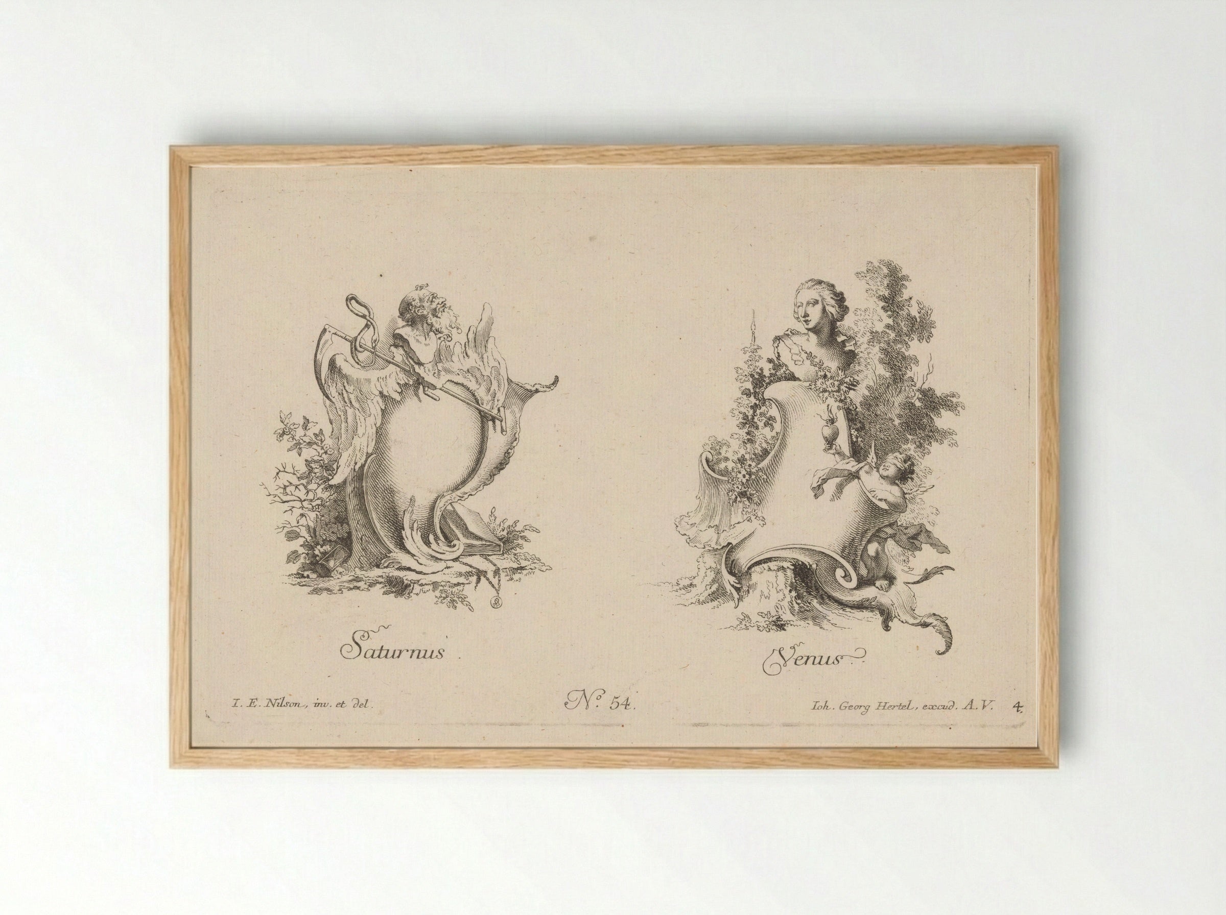 Saturnus en Venus - Jakob Wangner - Framed Print Wood