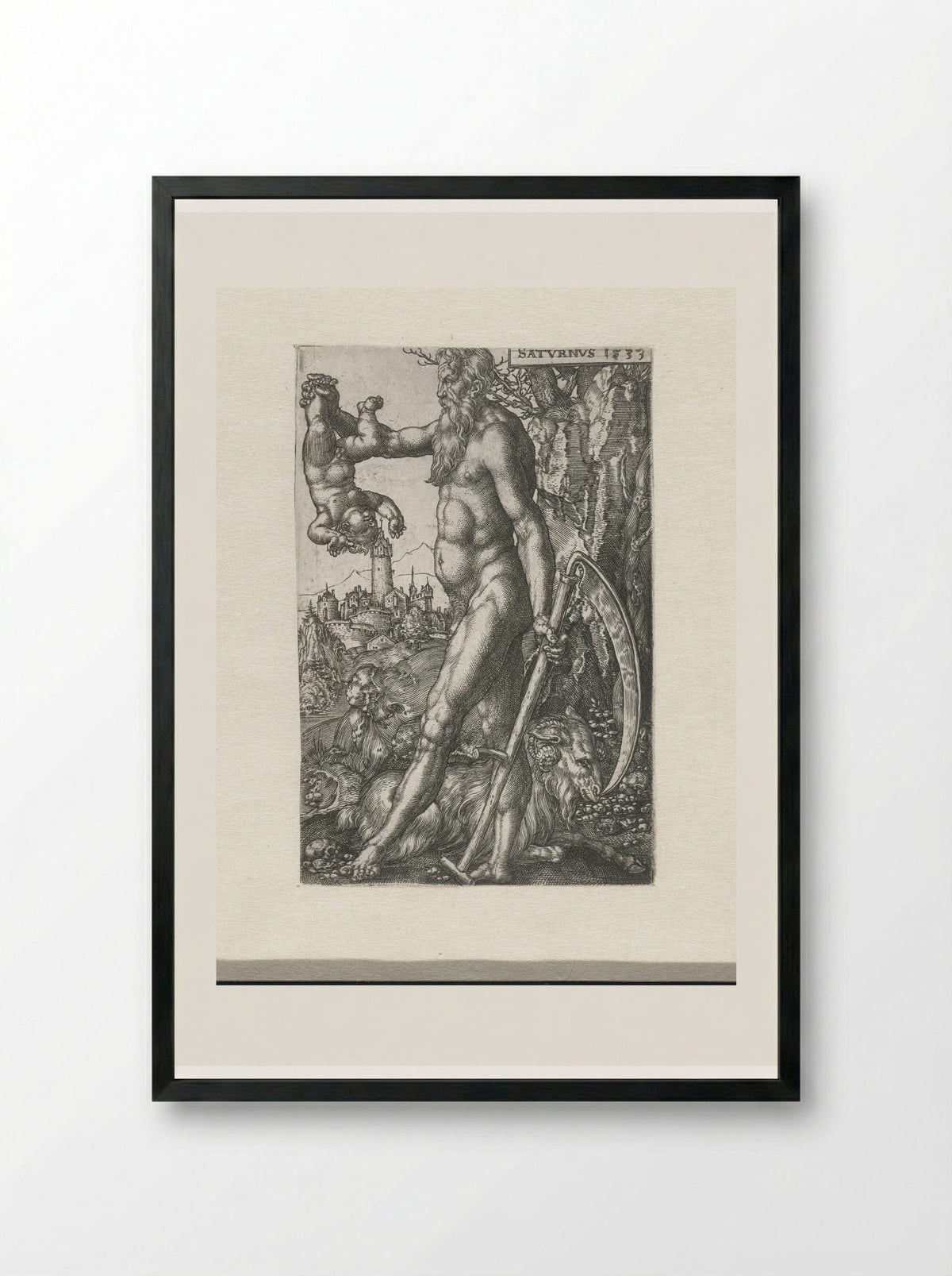 Saturnus - Heinrich Aldegrever - Framed Print Black