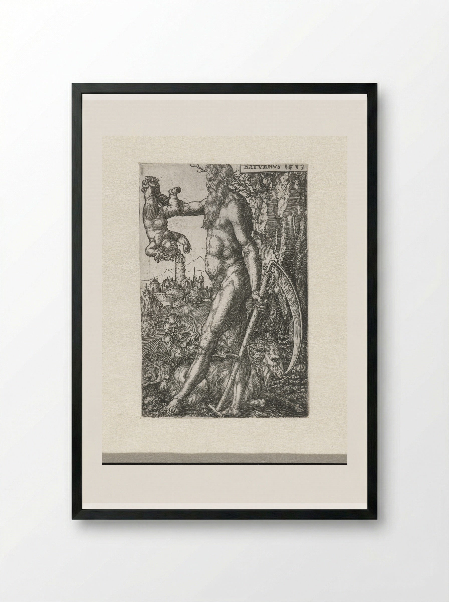 Saturnus - Heinrich Aldegrever - Framed Print Black