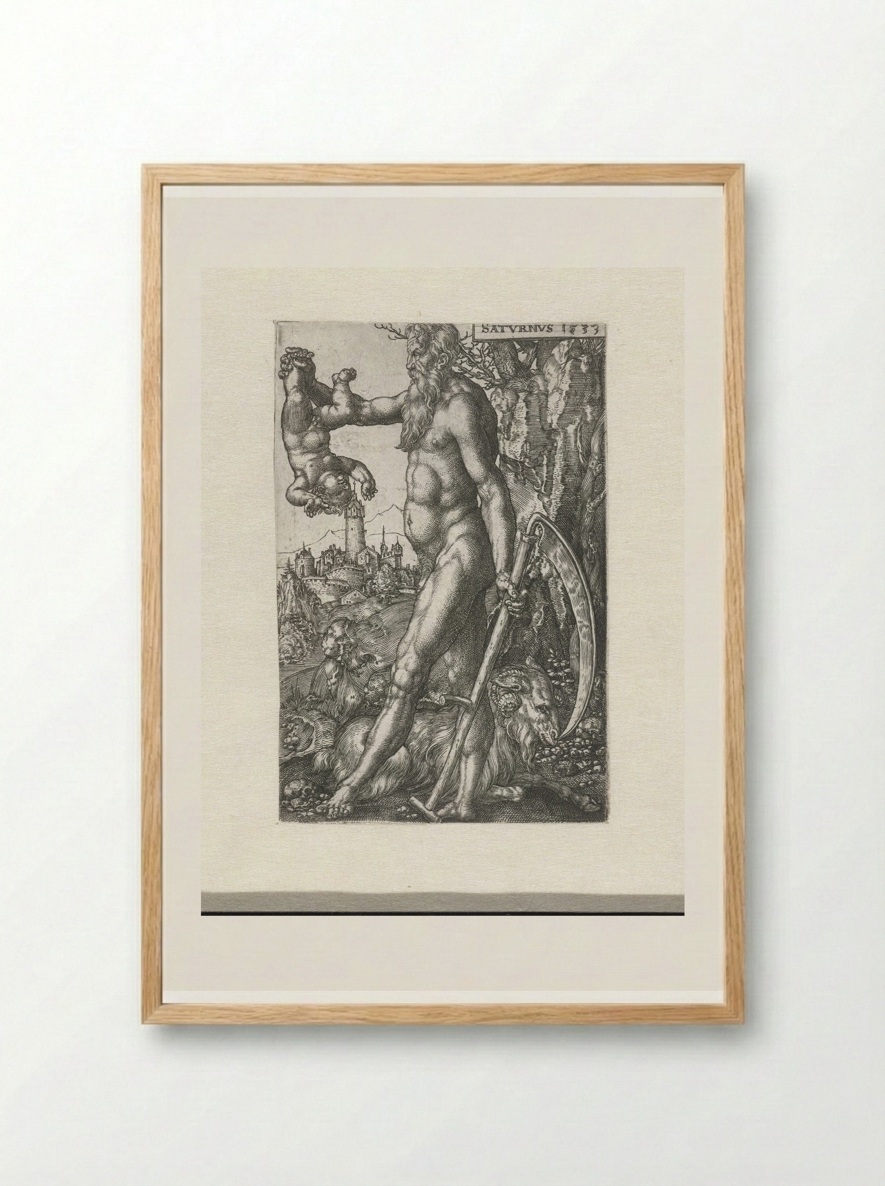 Saturnus - Heinrich Aldegrever - Framed Print Wood