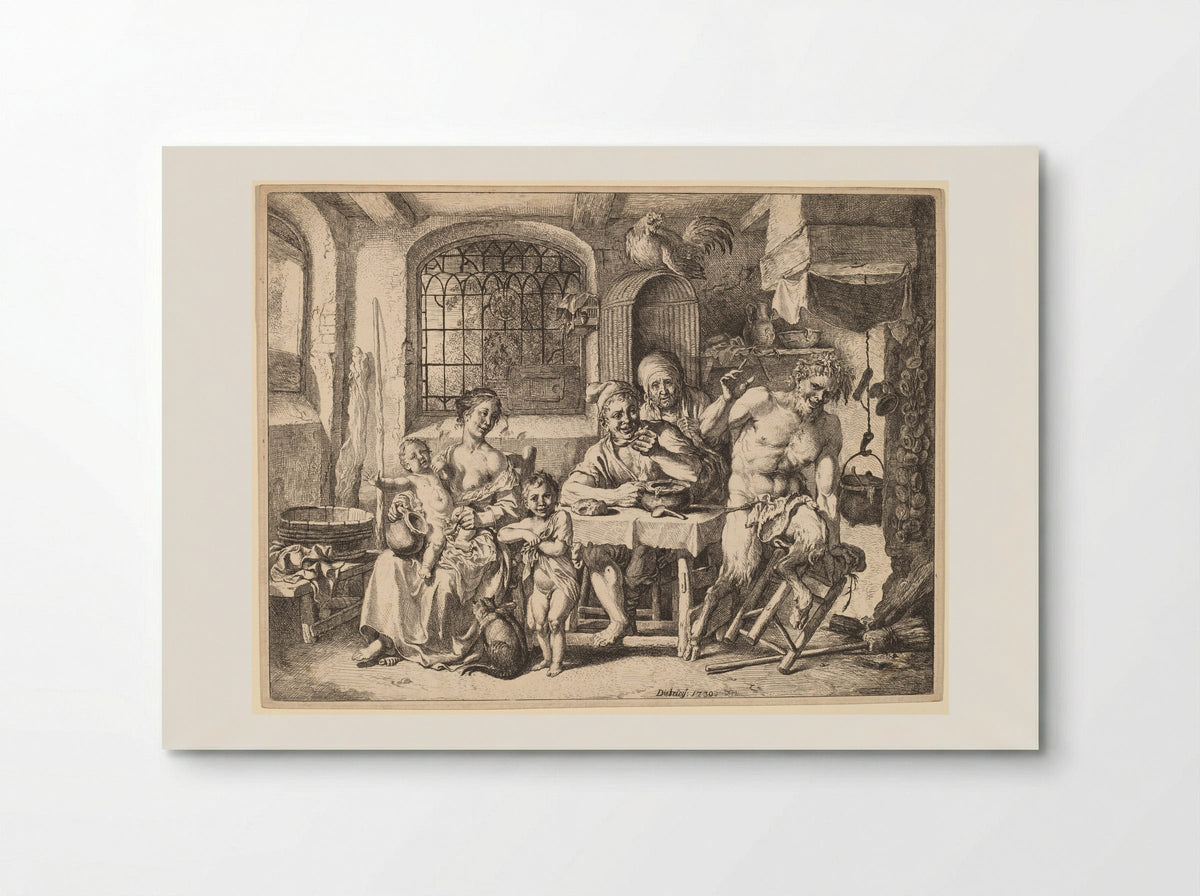 Satyr and Peasant's Family - Christian Wilhelm Ernst Dietrich - Poster