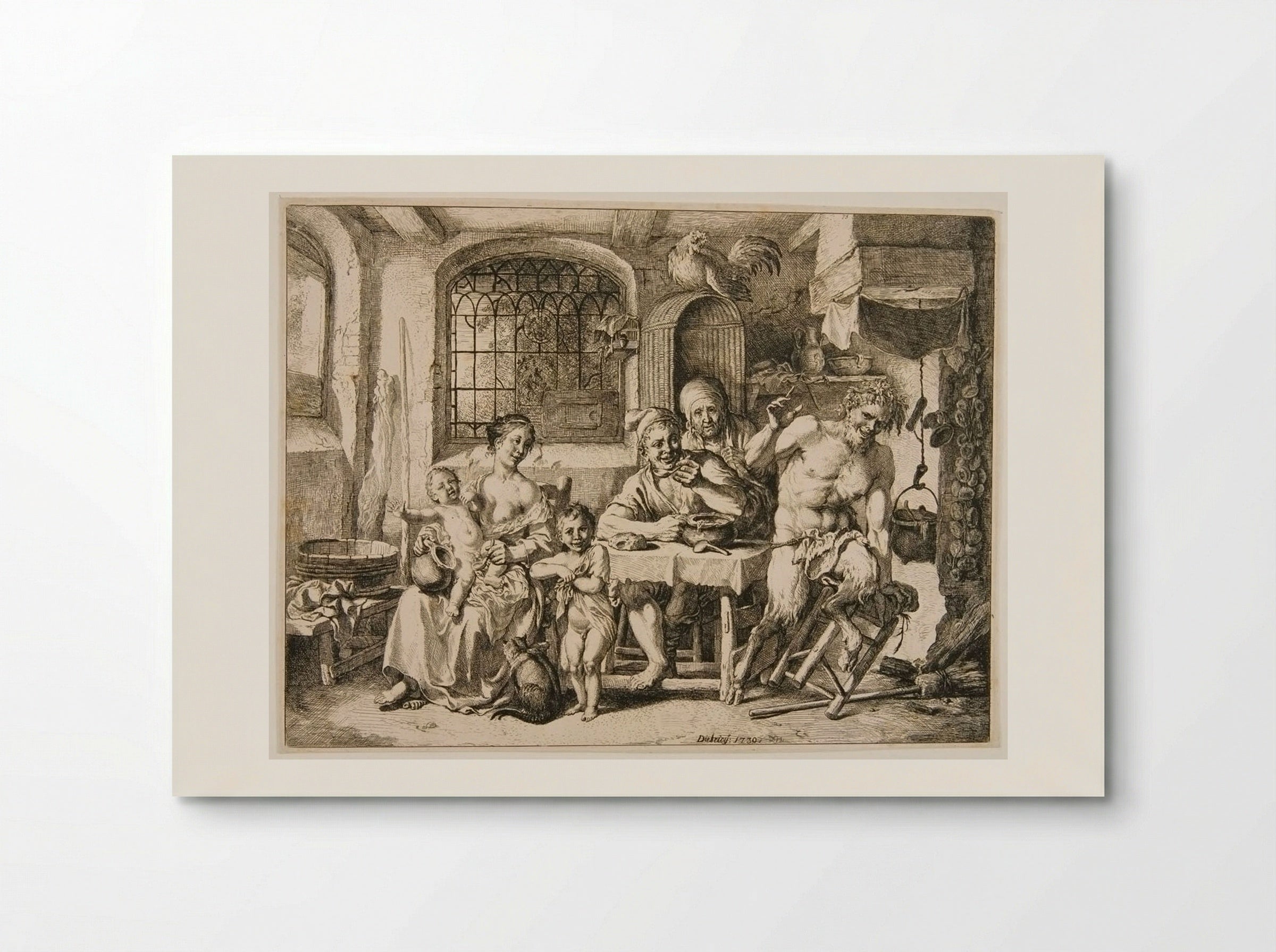 Satyr and Peasants - Christian Wilhelm Ernst Dietrich - Poster