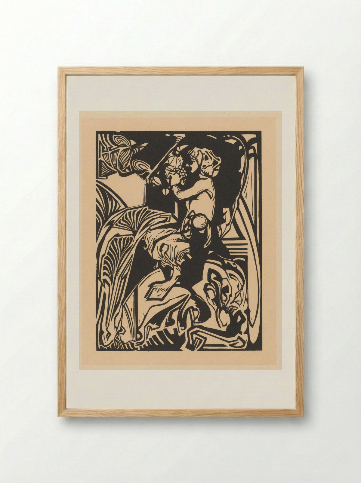 Satyr with a Bunch of Grapes - Johannes Josephus Aarts - Framed Print Wood