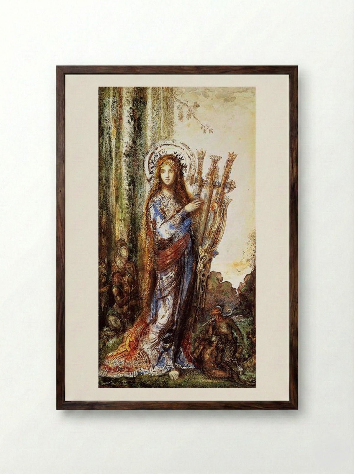 Satyrs - Gustave Moreau - Framed Print Dark Wood