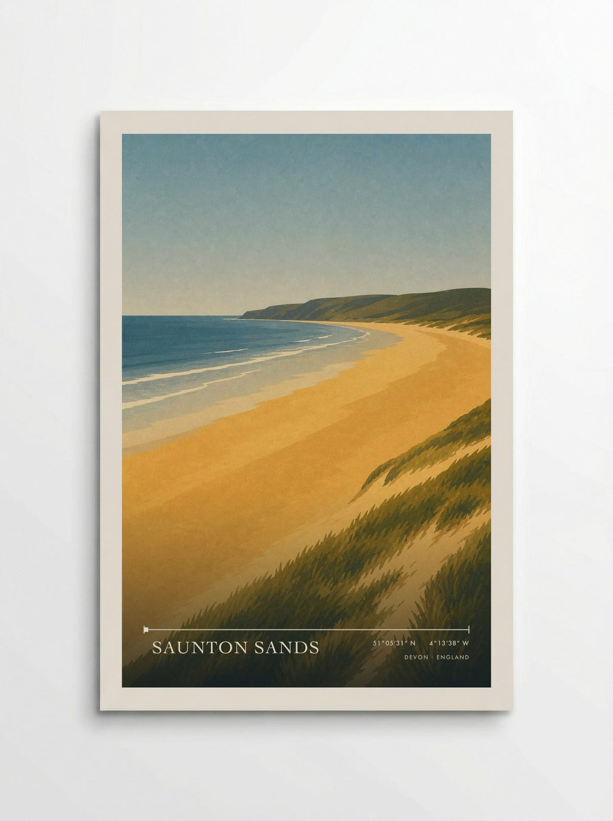 Saunton Sands travel poster print