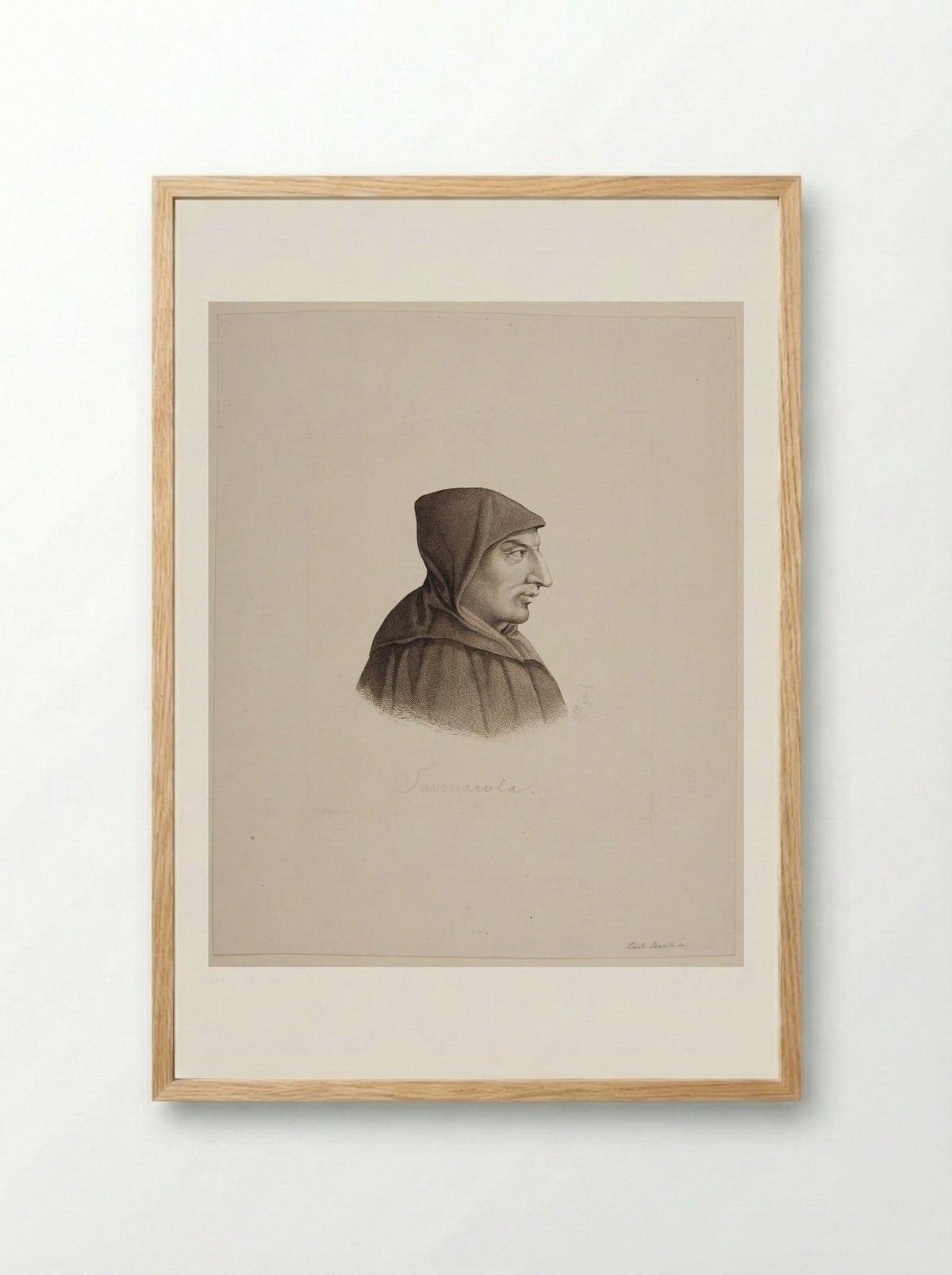Savonarola - Johann Carl Barth - Framed Print Wood