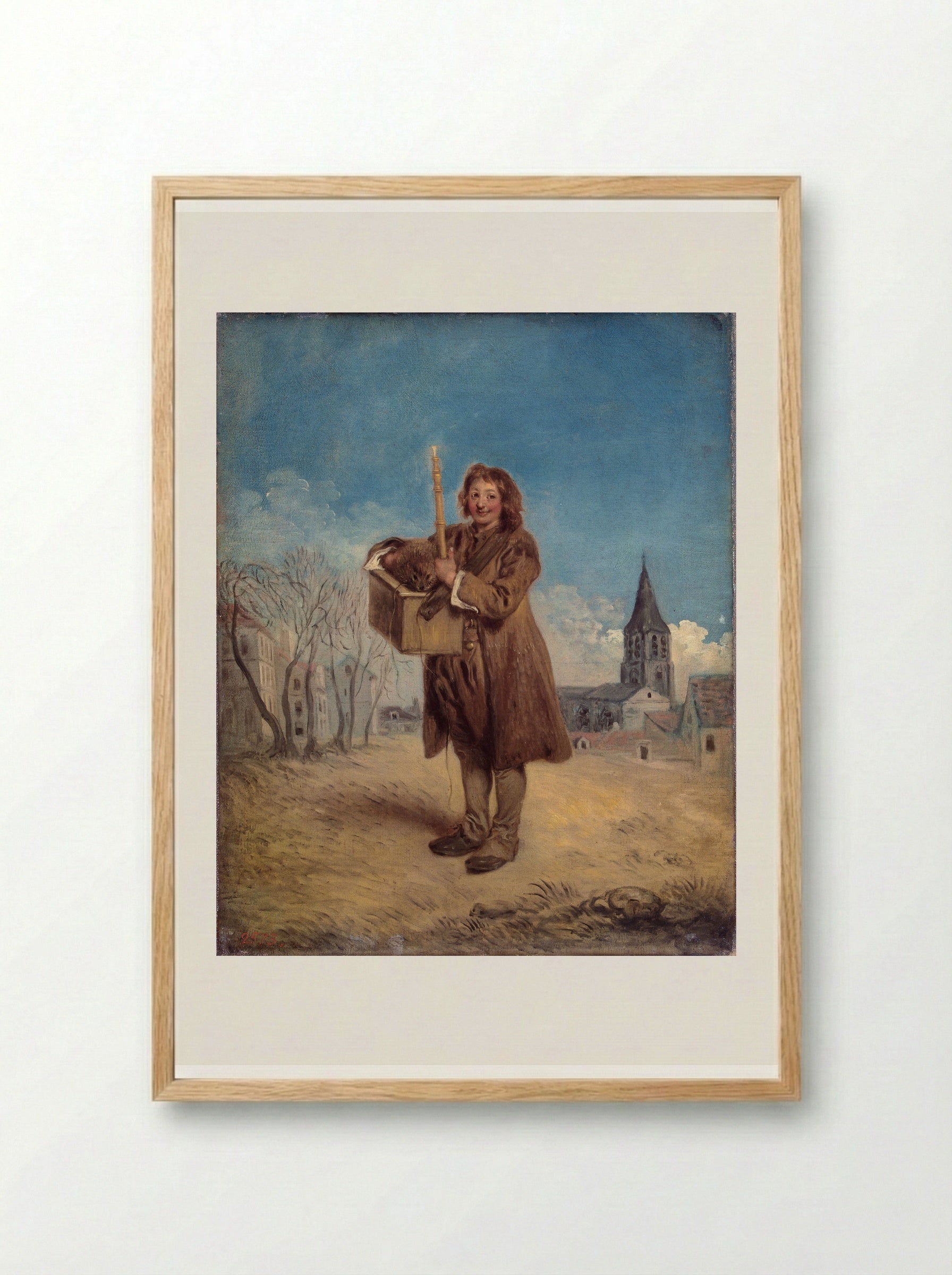 Savoyard with a Marmot - Antoine Watteau - Framed Print Wood