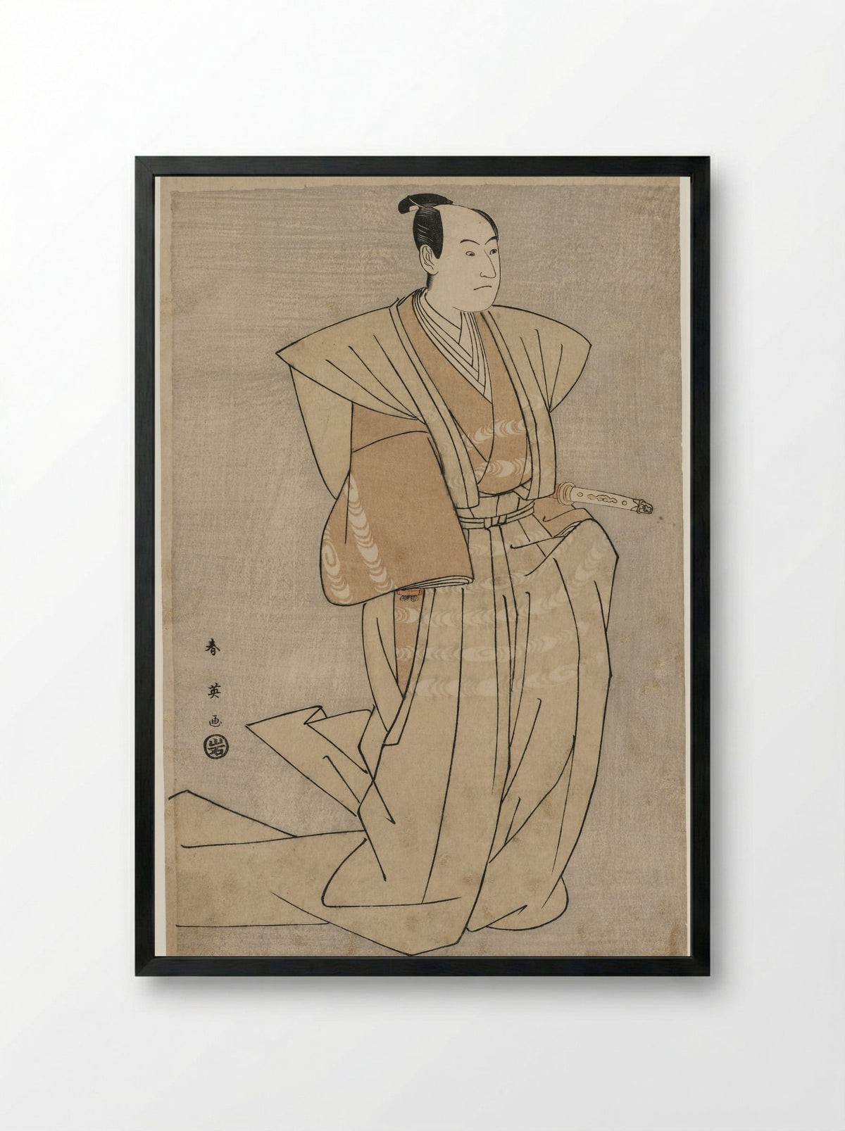 Sawamura Sojuro III as Enya Hangan in Kanadehon Chushingura - Katsukawa Shunei - Framed Print Black