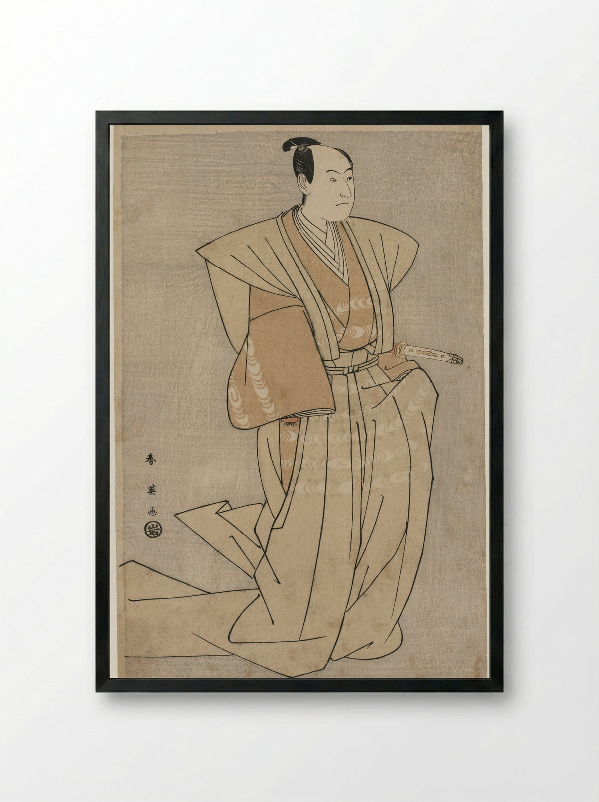 Sawamura Sojuro III as Enya Hangan in Kanadehon Chushingura - Katsukawa Shunei - Framed Print Black