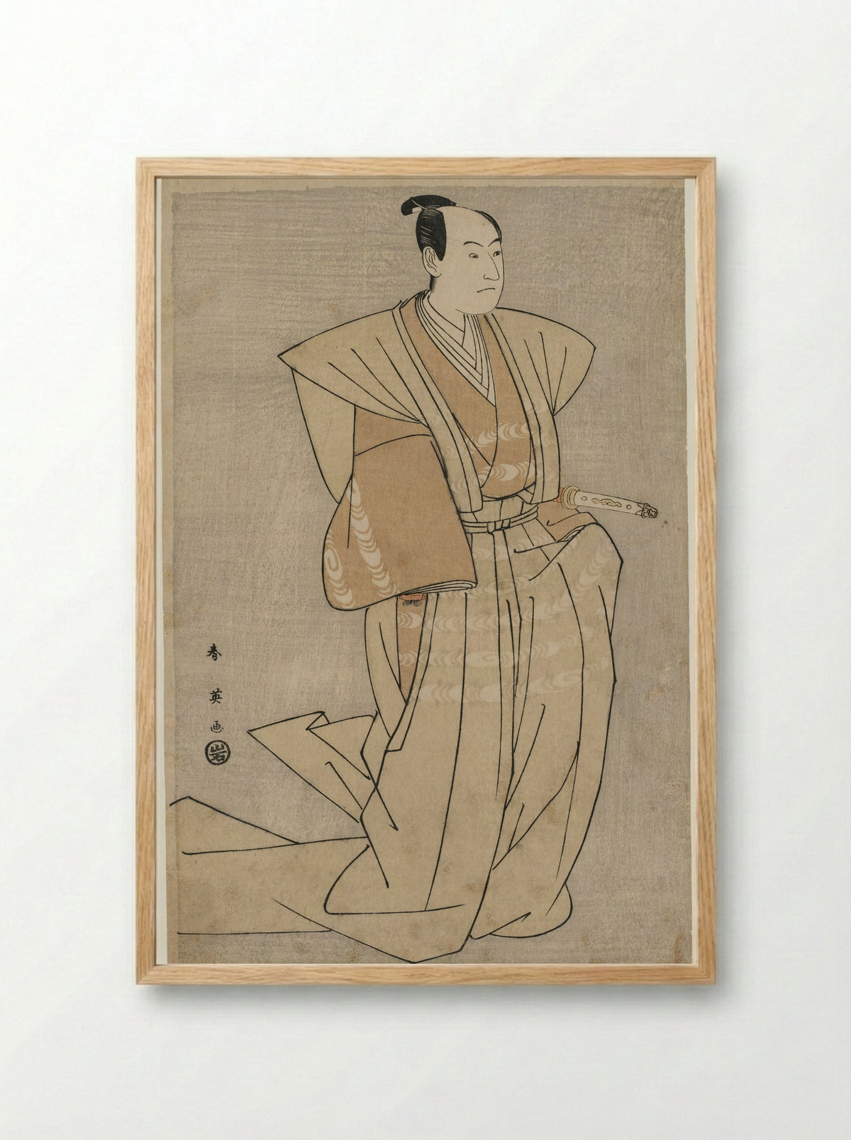 Sawamura Sojuro III as Enya Hangan in Kanadehon Chushingura - Katsukawa Shunei - Framed Print Wood