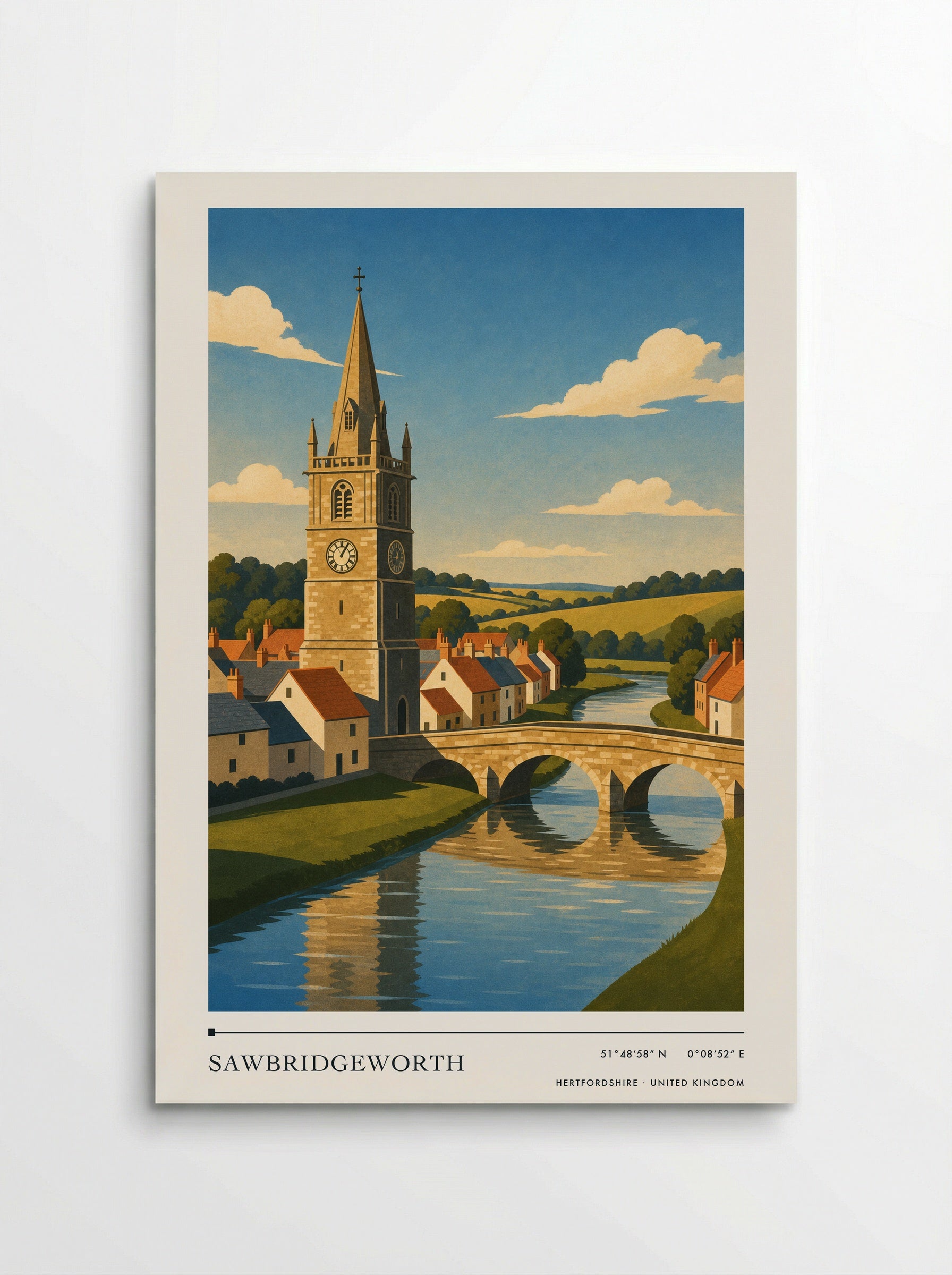 Sawbridgeworth Hertfordshire United Kingdom Travel Poster - Poster