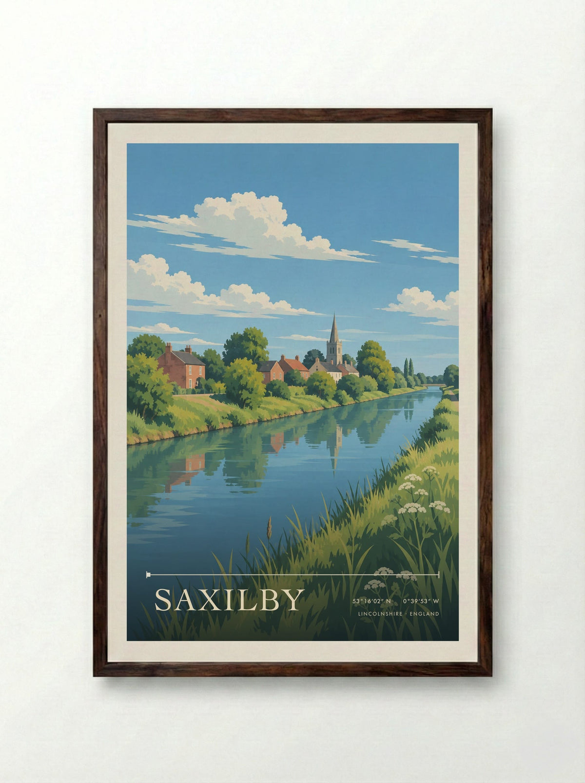 Saxilby, Lincolnshire | Travel Poster - Framed Print Dark Wood