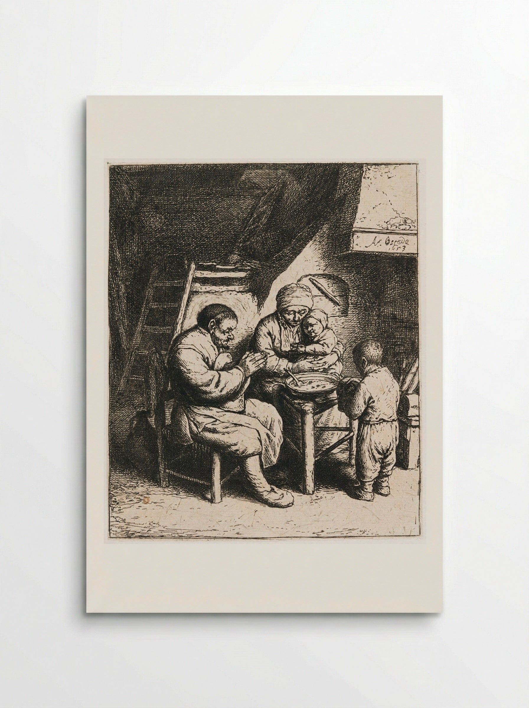 Saying Grace - Adriaen van Ostade - Poster
