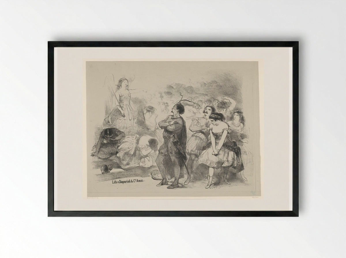 Scène uit ballet Astaroth - Charles Rochussen - Framed Print Black