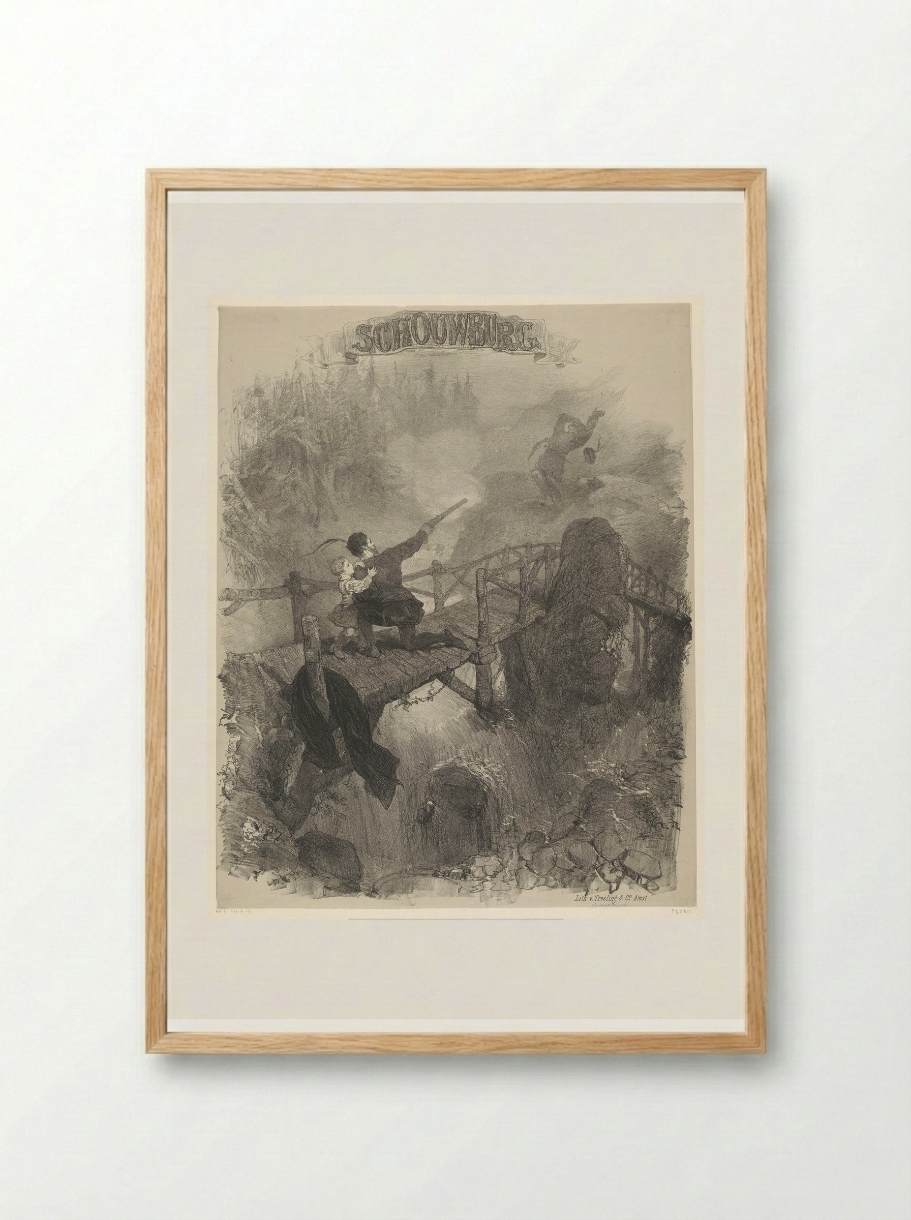 Scène uit ballet De zwarte duivel - Charles Rochussen - Framed Print Wood