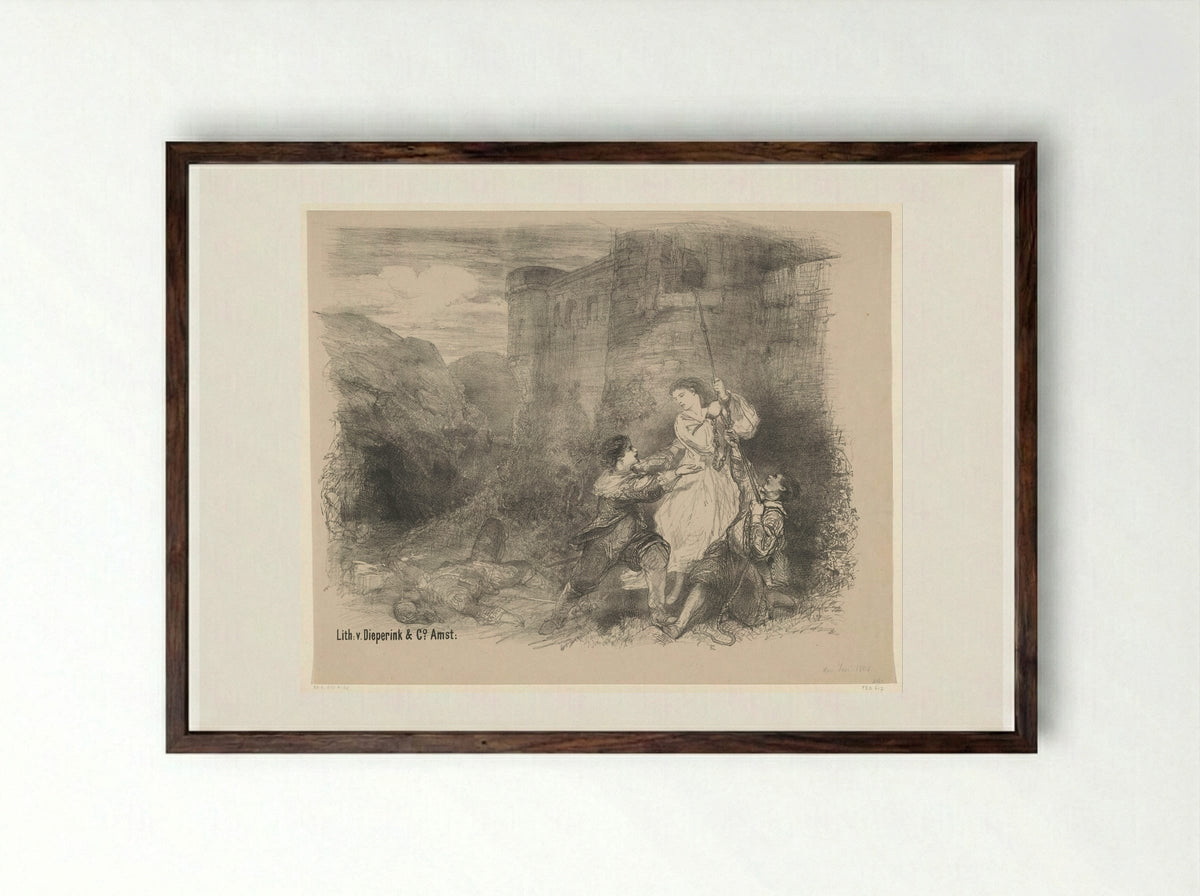 Scène uit ballet Don José - Charles Rochussen - Framed Print Dark Wood