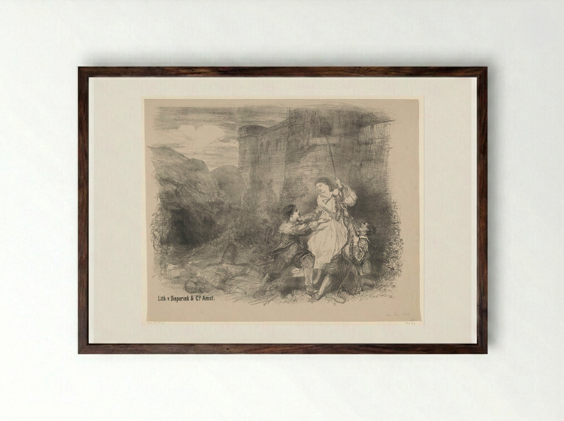 Scène uit ballet Don José - Charles Rochussen - Framed Print Dark Wood