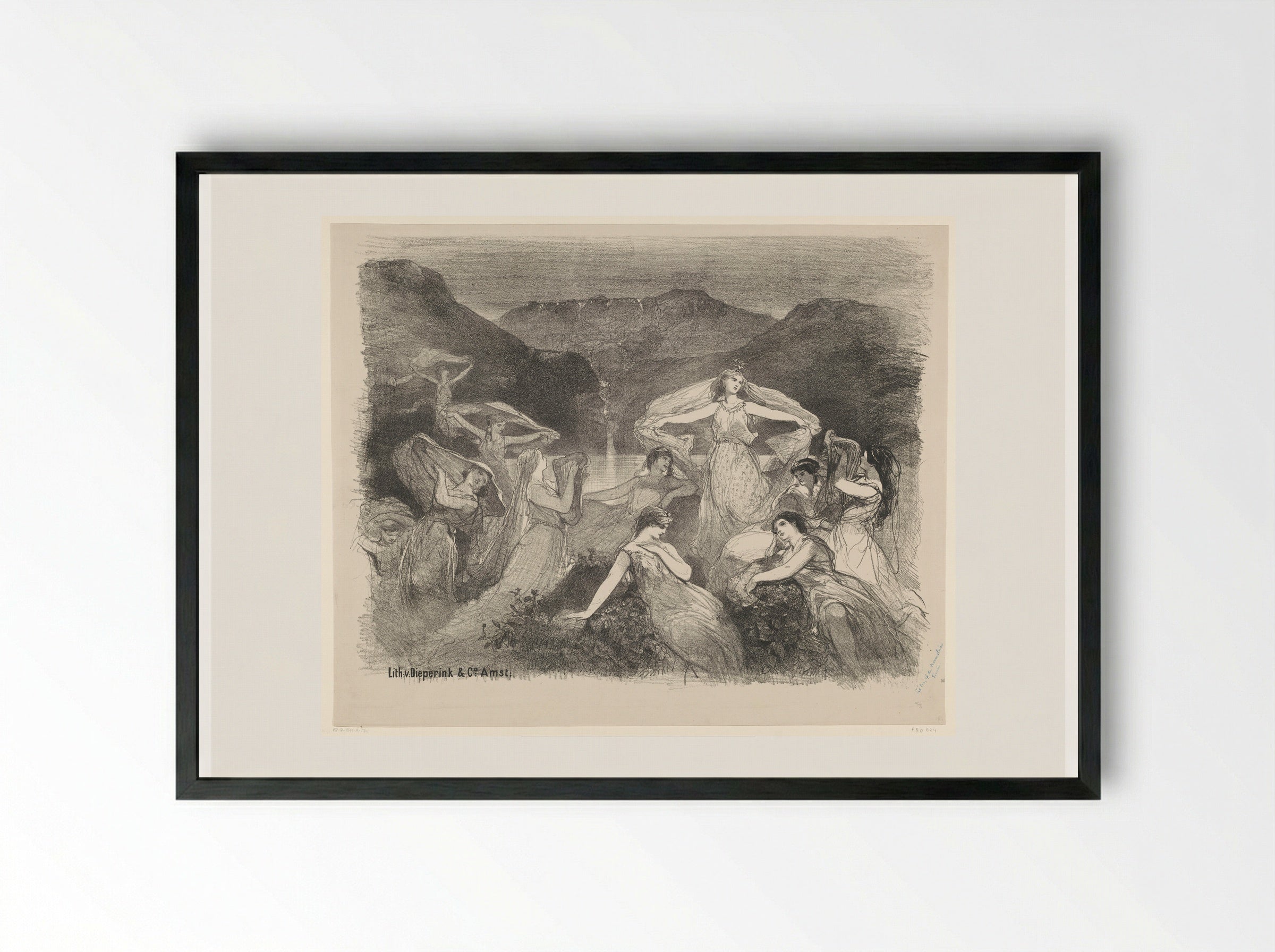 Scène uit ballet Zélie of de toversluier - Charles Rochussen - Framed Print Black