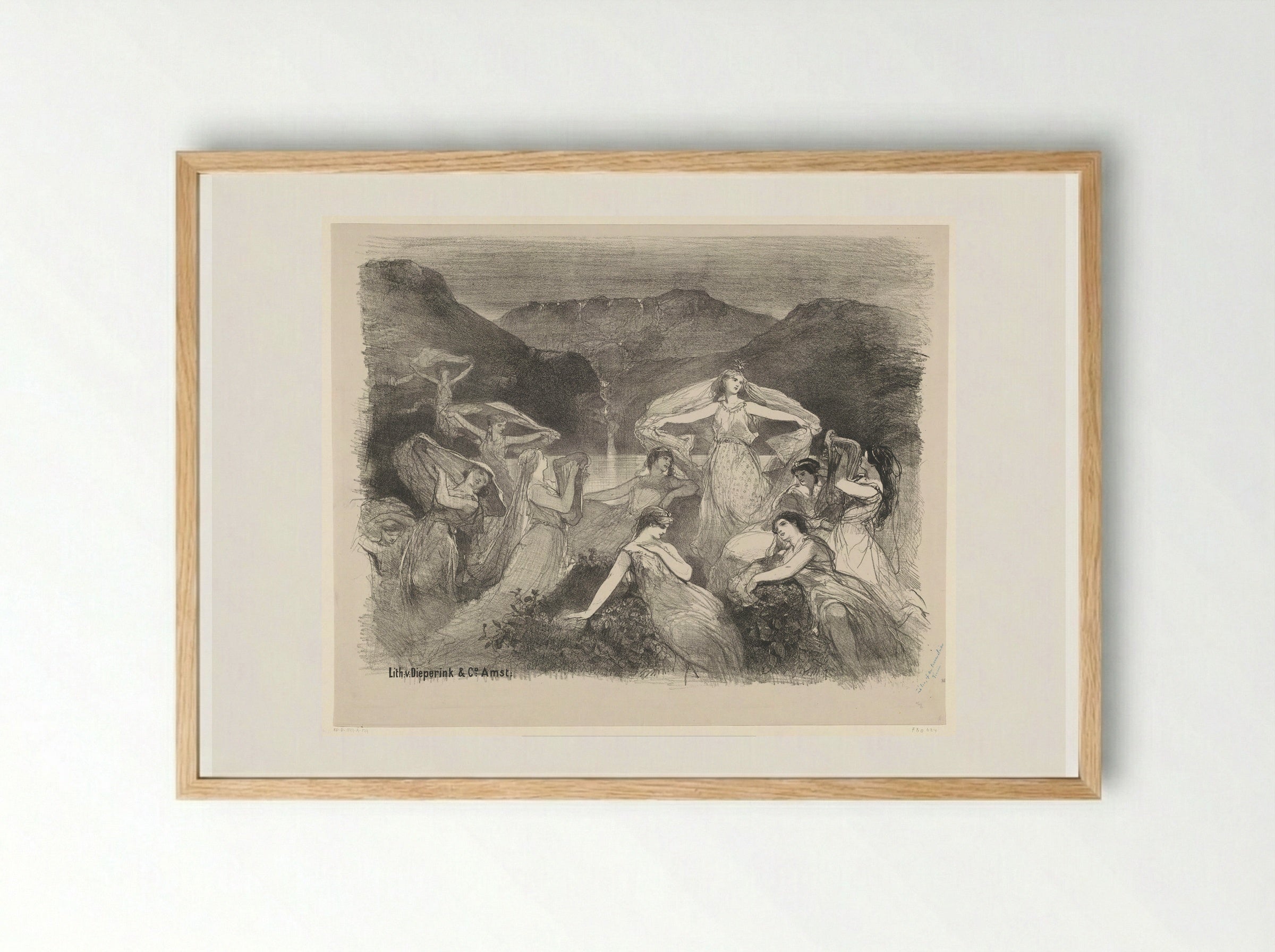 Scène uit ballet Zélie of de toversluier - Charles Rochussen - Framed Print Wood