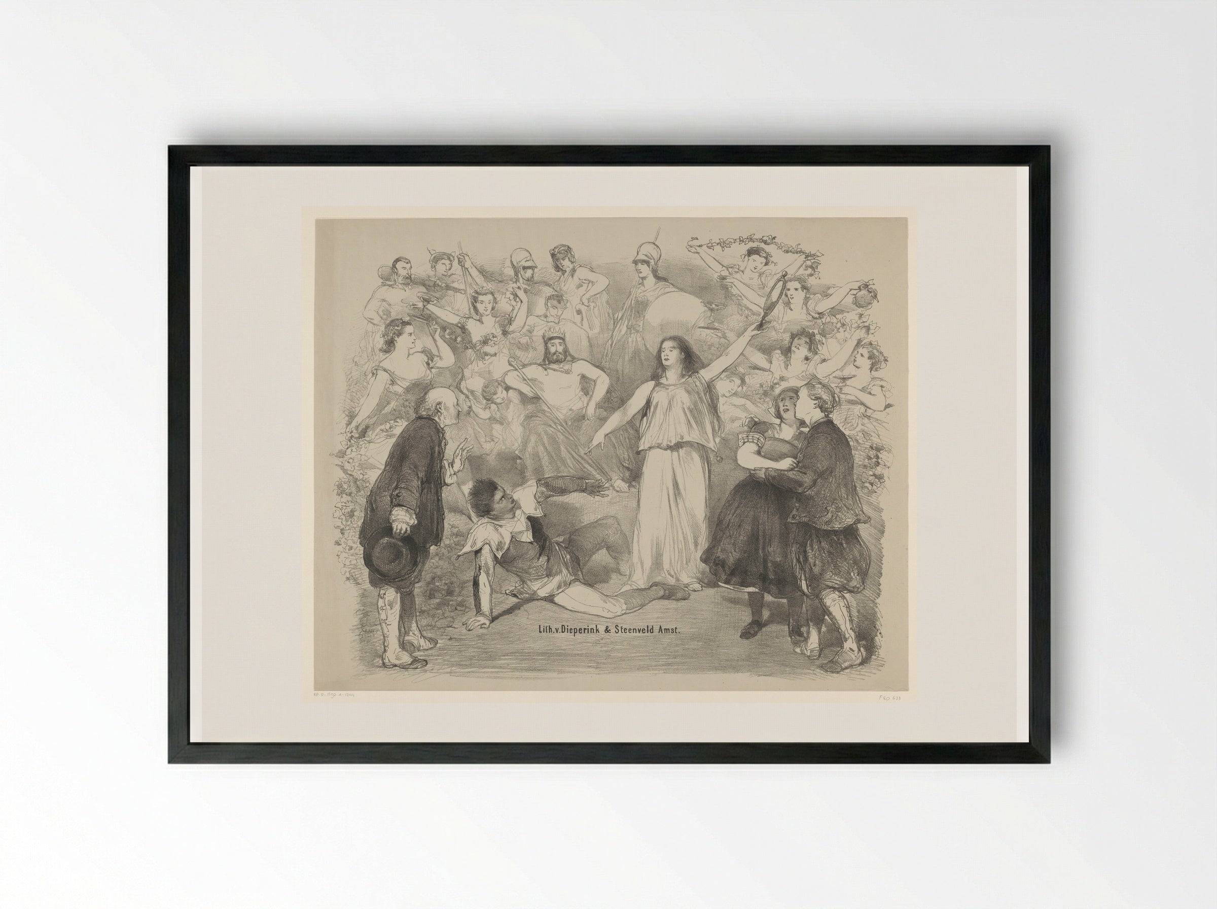 Scène uit het toneelstuk Waarheid en Leugen - Charles Rochussen - Framed Print Black