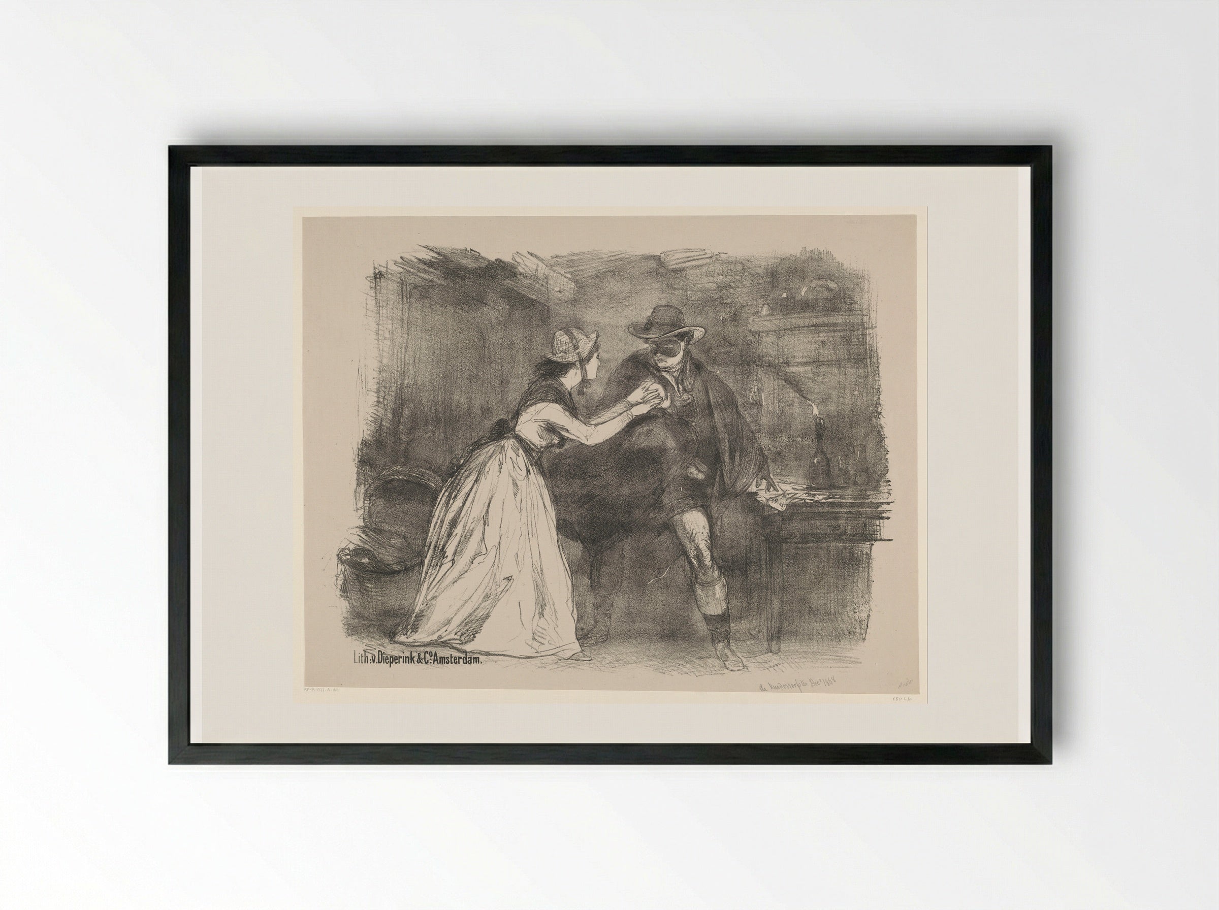 Scène uit toneeldrama De kinderroofster - Charles Rochussen - Framed Print Black