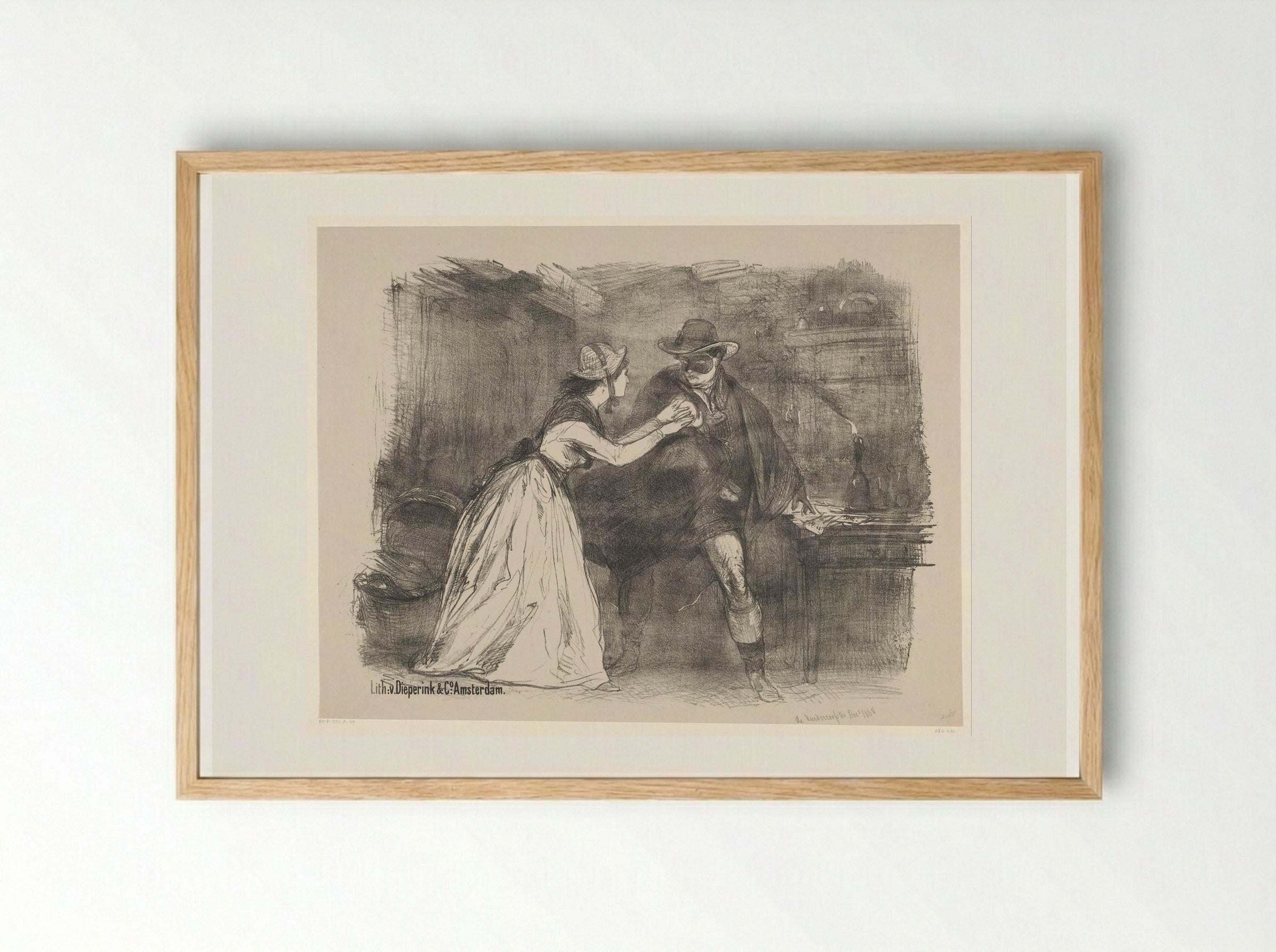 Scène uit toneeldrama De kinderroofster - Charles Rochussen - Framed Print Wood