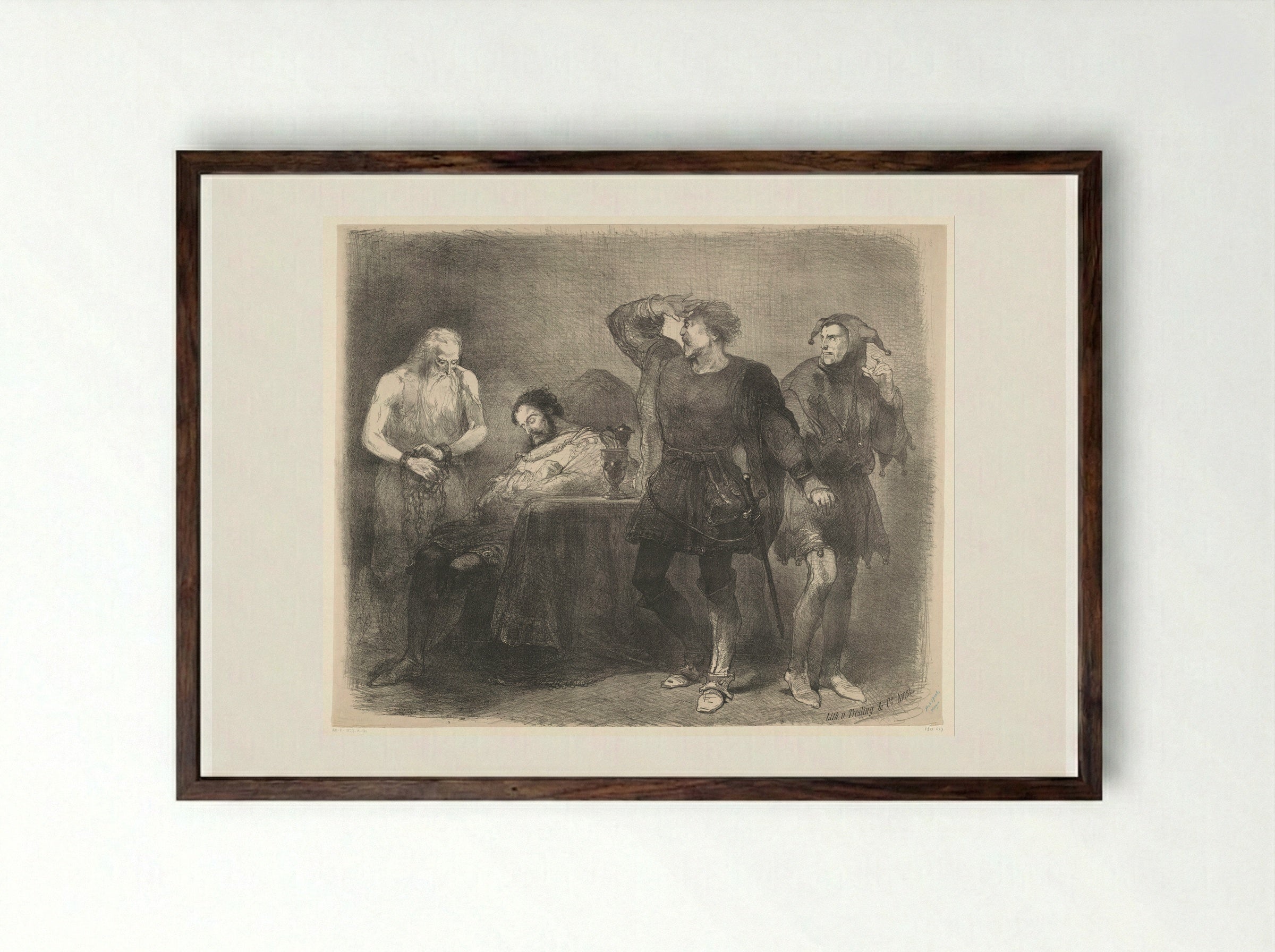 Scène uit toneeldrama Het spook - Charles Rochussen - Framed Print Dark Wood