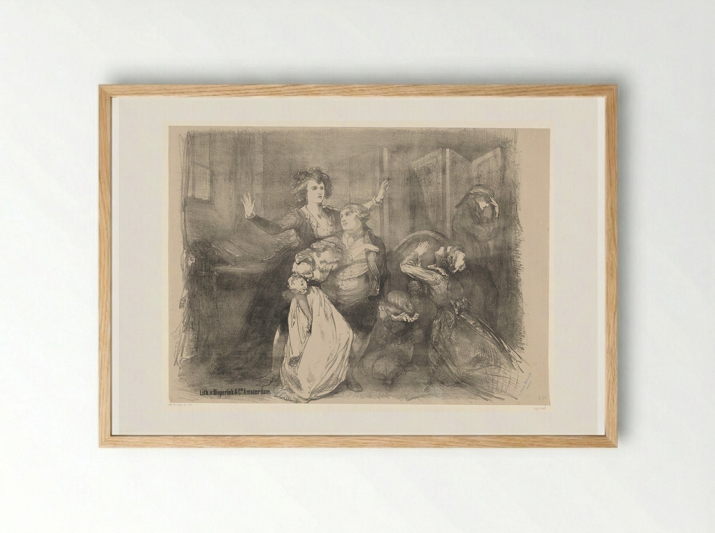 Scène uit toneeldrama Marie Antoinette - Charles Rochussen - Framed Print Wood