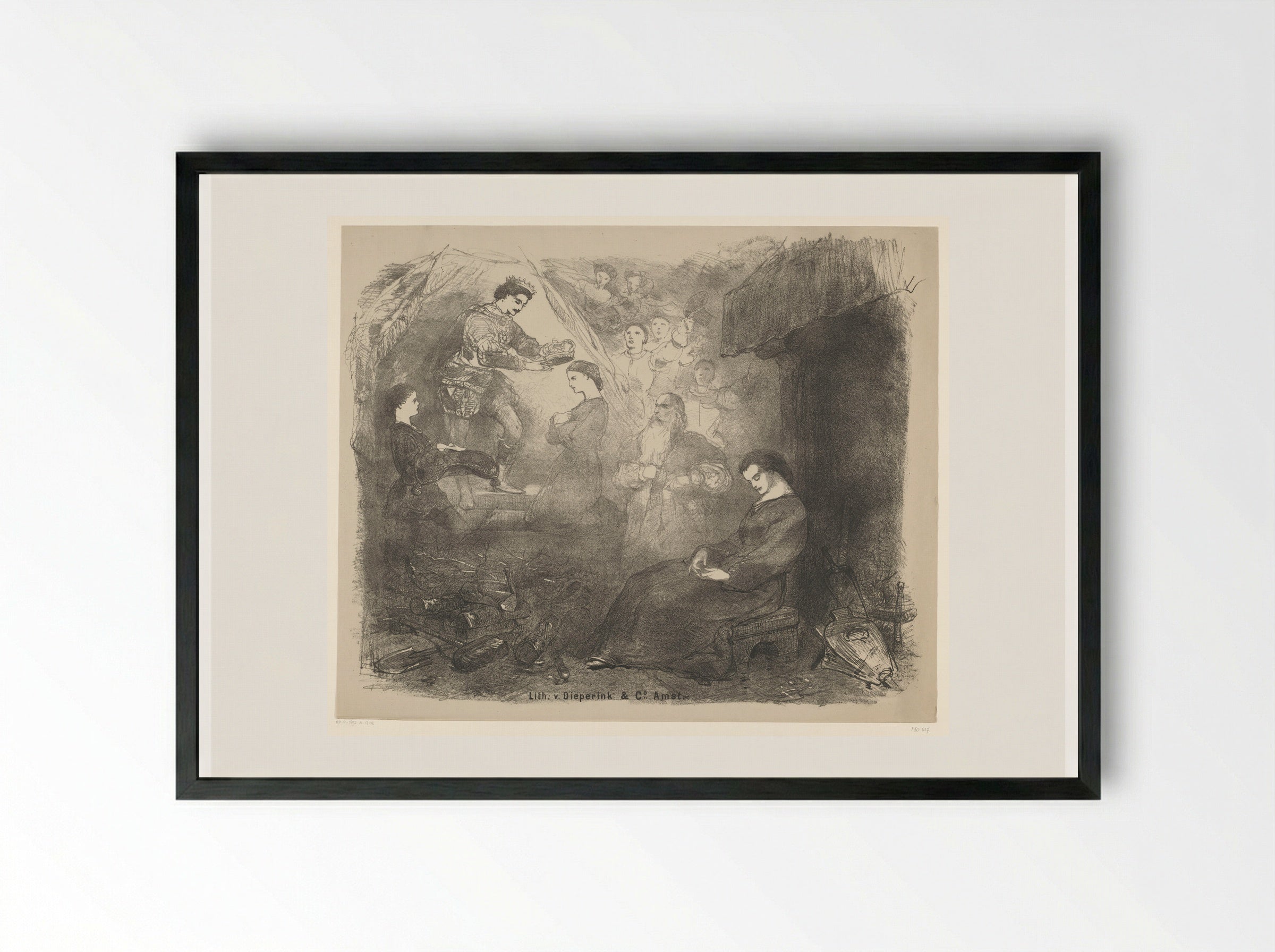 Scène uit toneelstuk Assepoester - Charles Rochussen - Framed Print Black