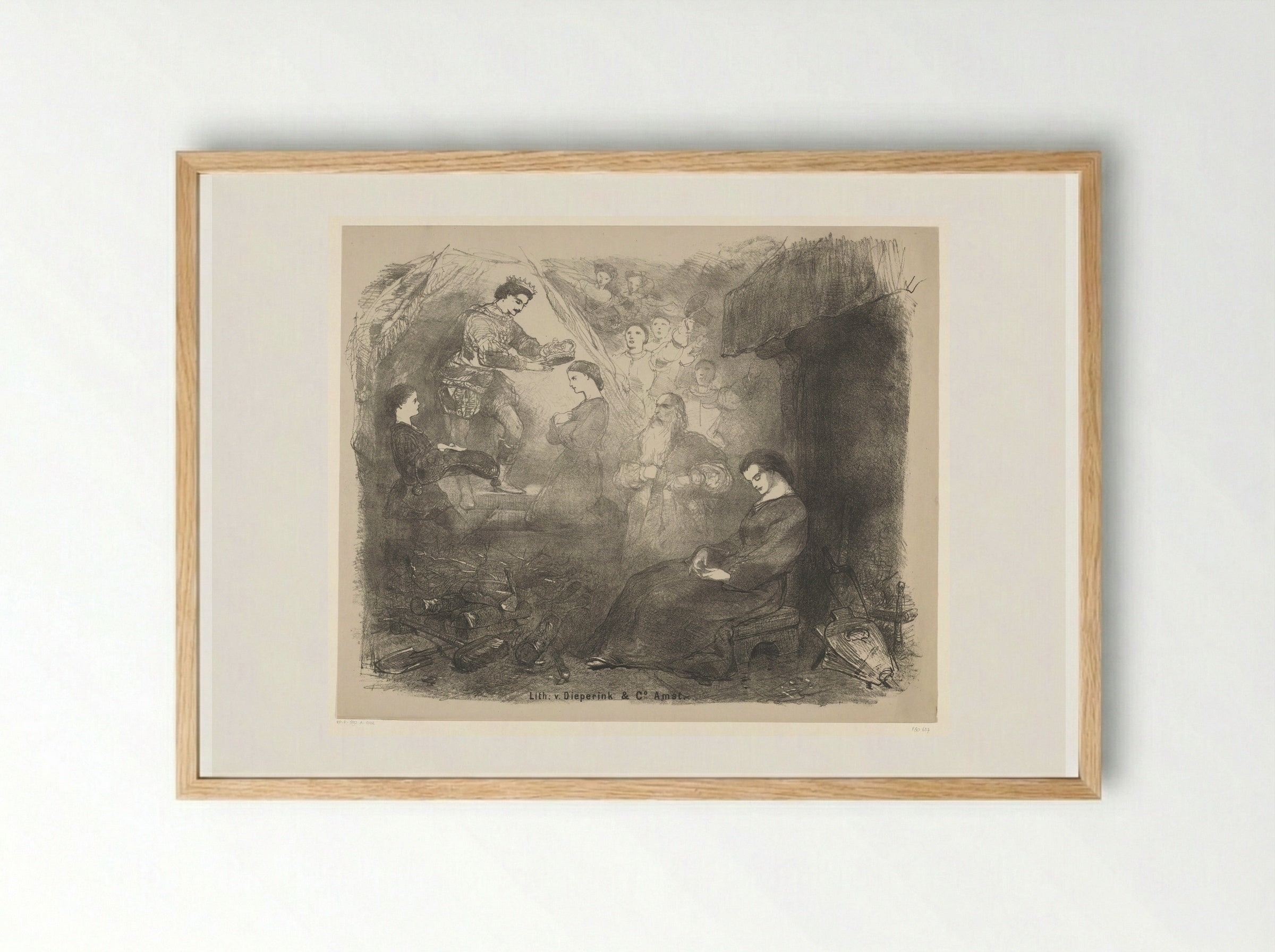 Scène uit toneelstuk Assepoester - Charles Rochussen - Framed Print Wood