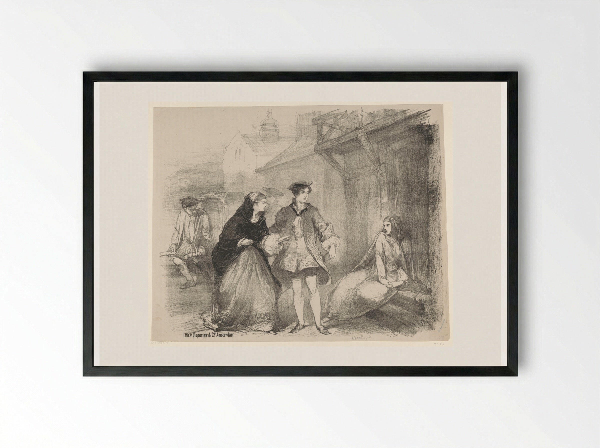 Scène uit toneelstuk De kaartlegster - Charles Rochussen - Framed Print Black
