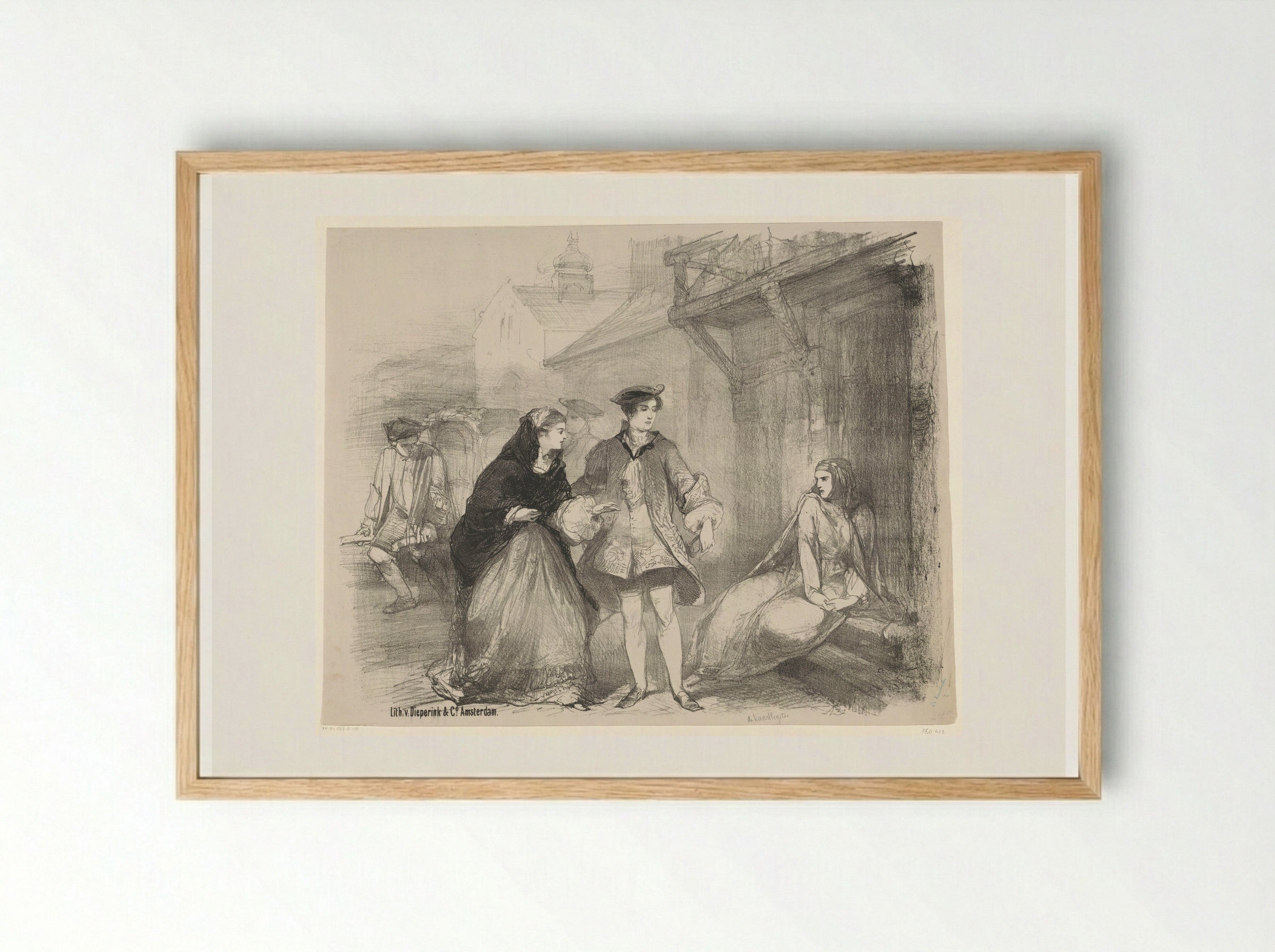 Scène uit toneelstuk De kaartlegster - Charles Rochussen - Framed Print Wood